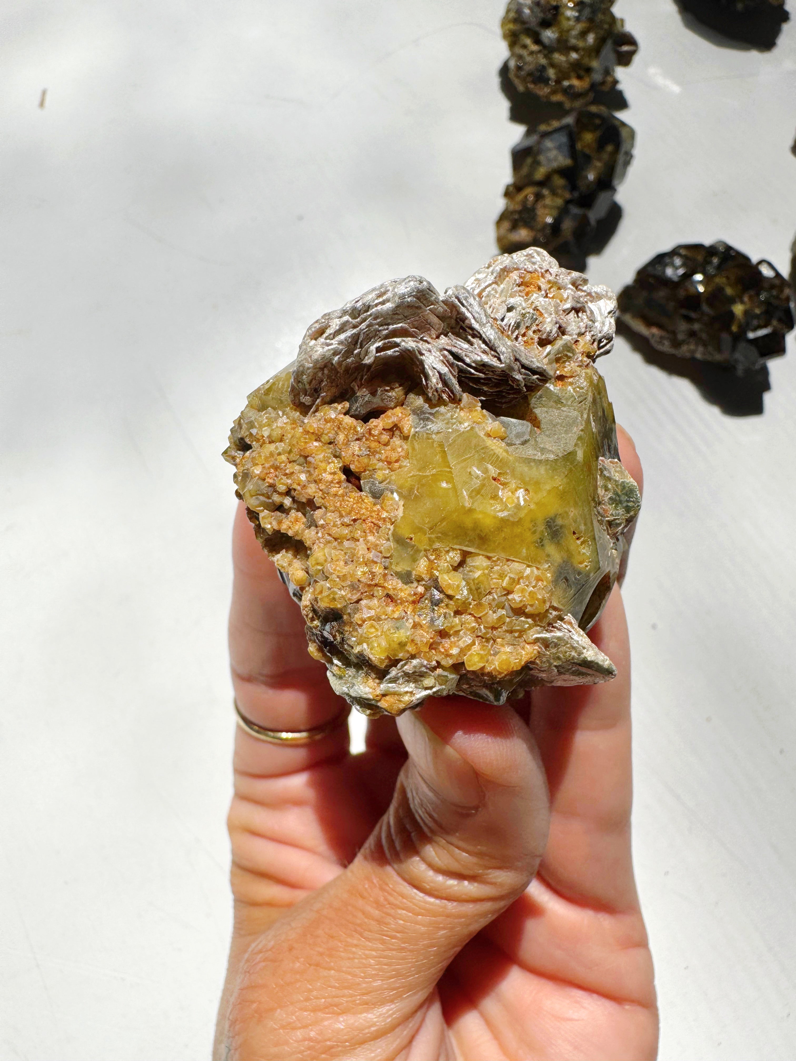 Rare Mali Green Grossular Andradite Garnet w/ Clinochlore AAA Quality Baltic Mermaid