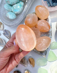 Peach Selenite Egg