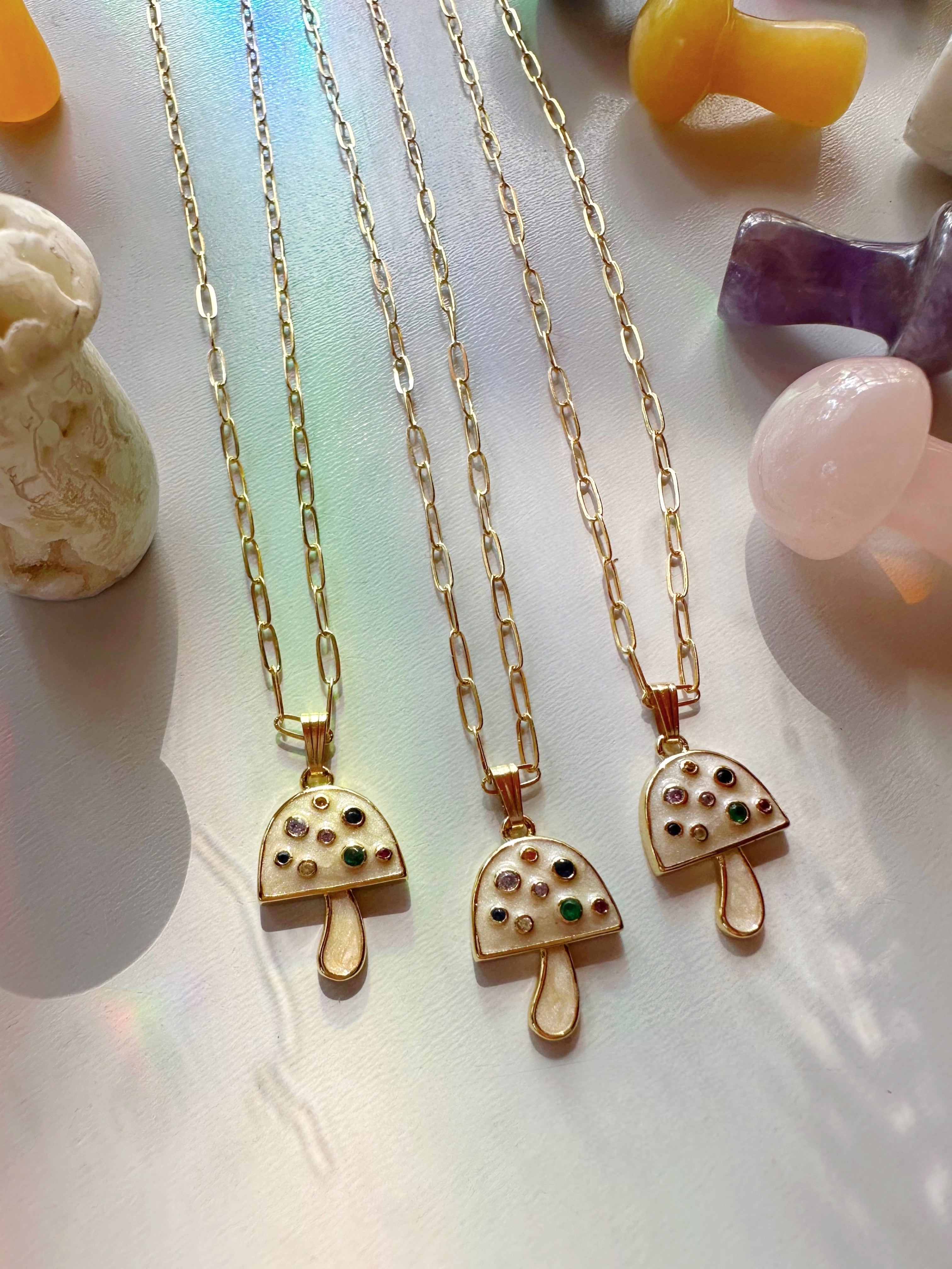 Mellow Mushroom Gold Filled Necklace - Baltic Mermaid