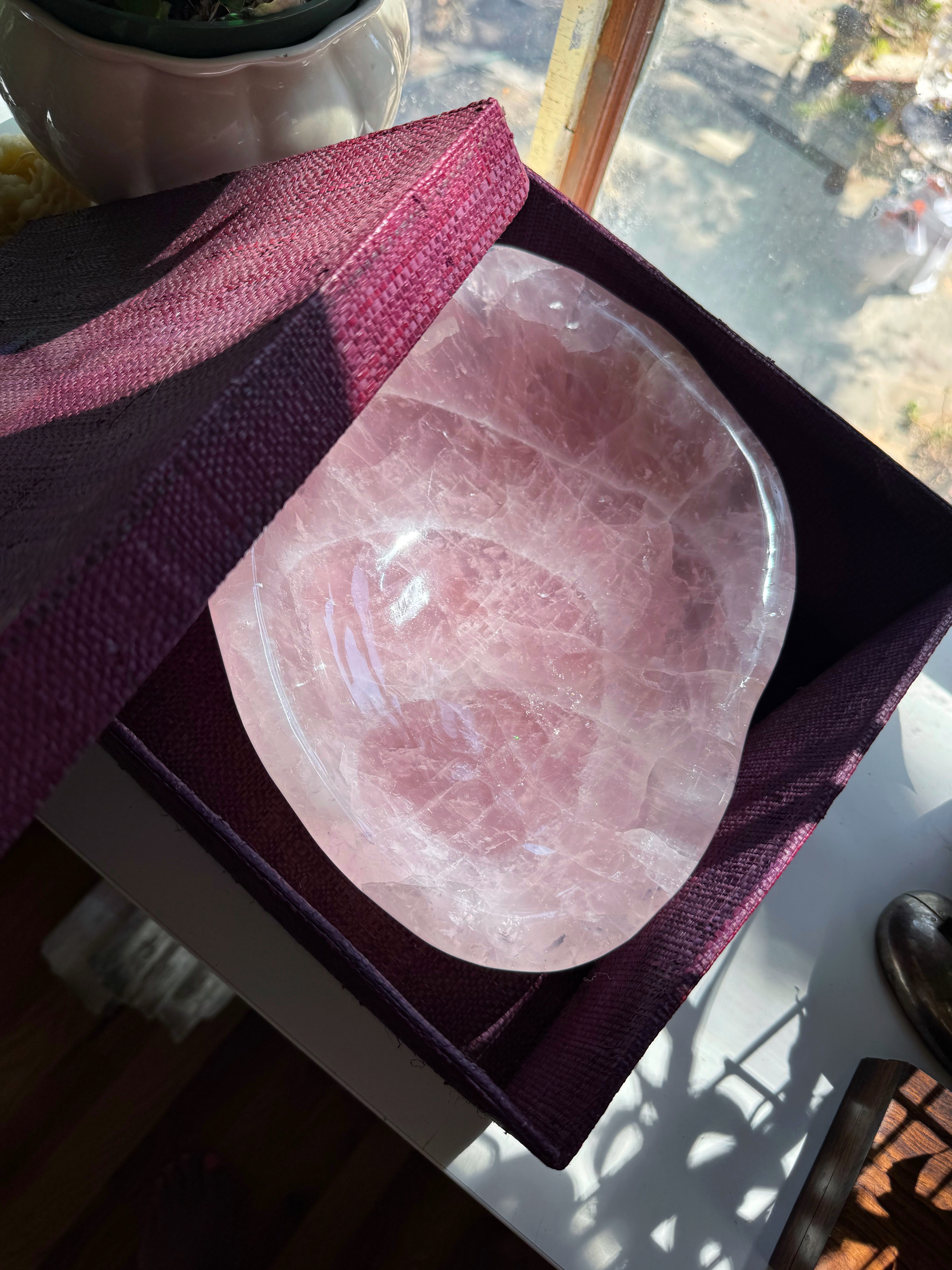 Large Rose Quartz Bowl Baltic Mermaid