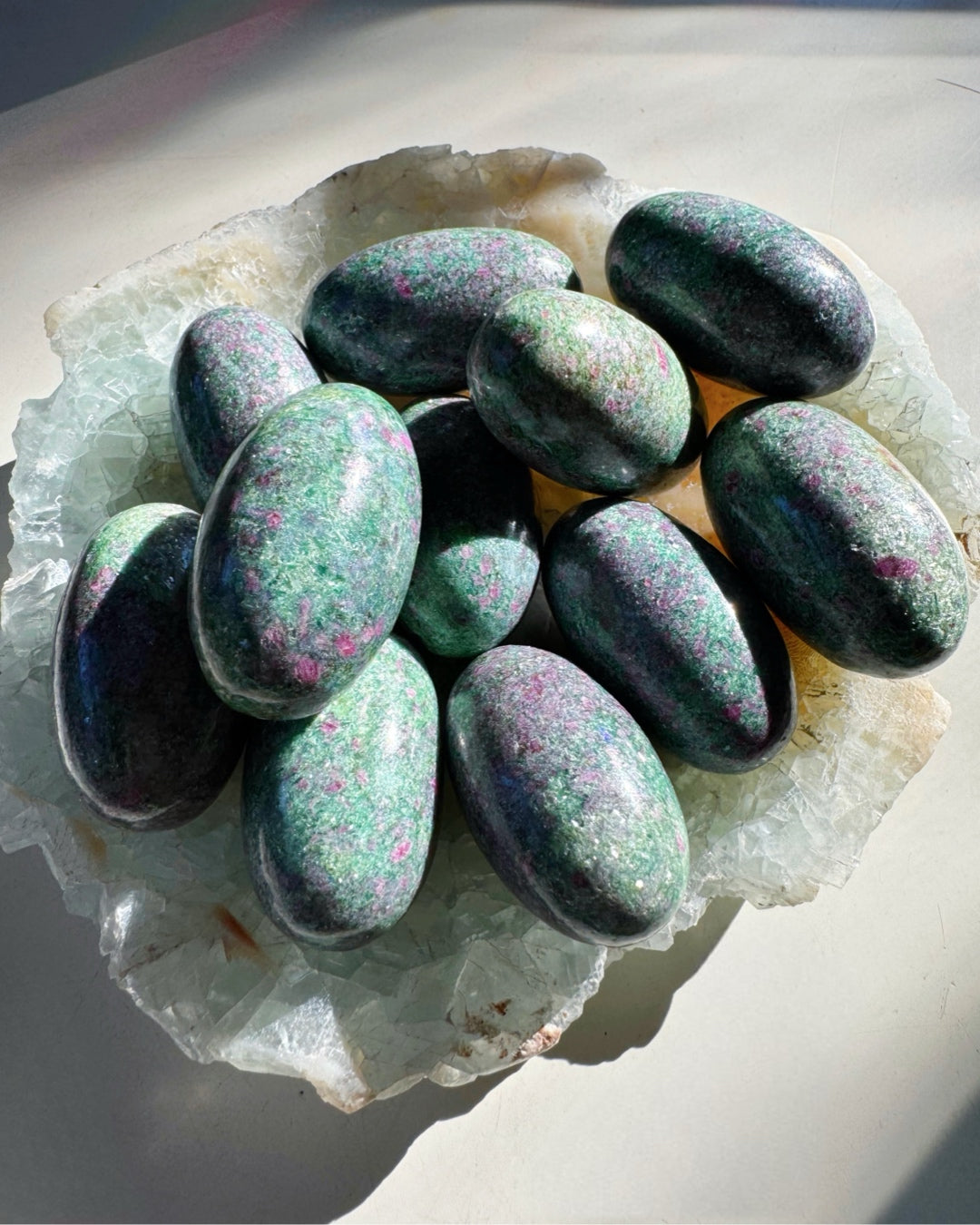 Ruby in Fuchsite Lingams