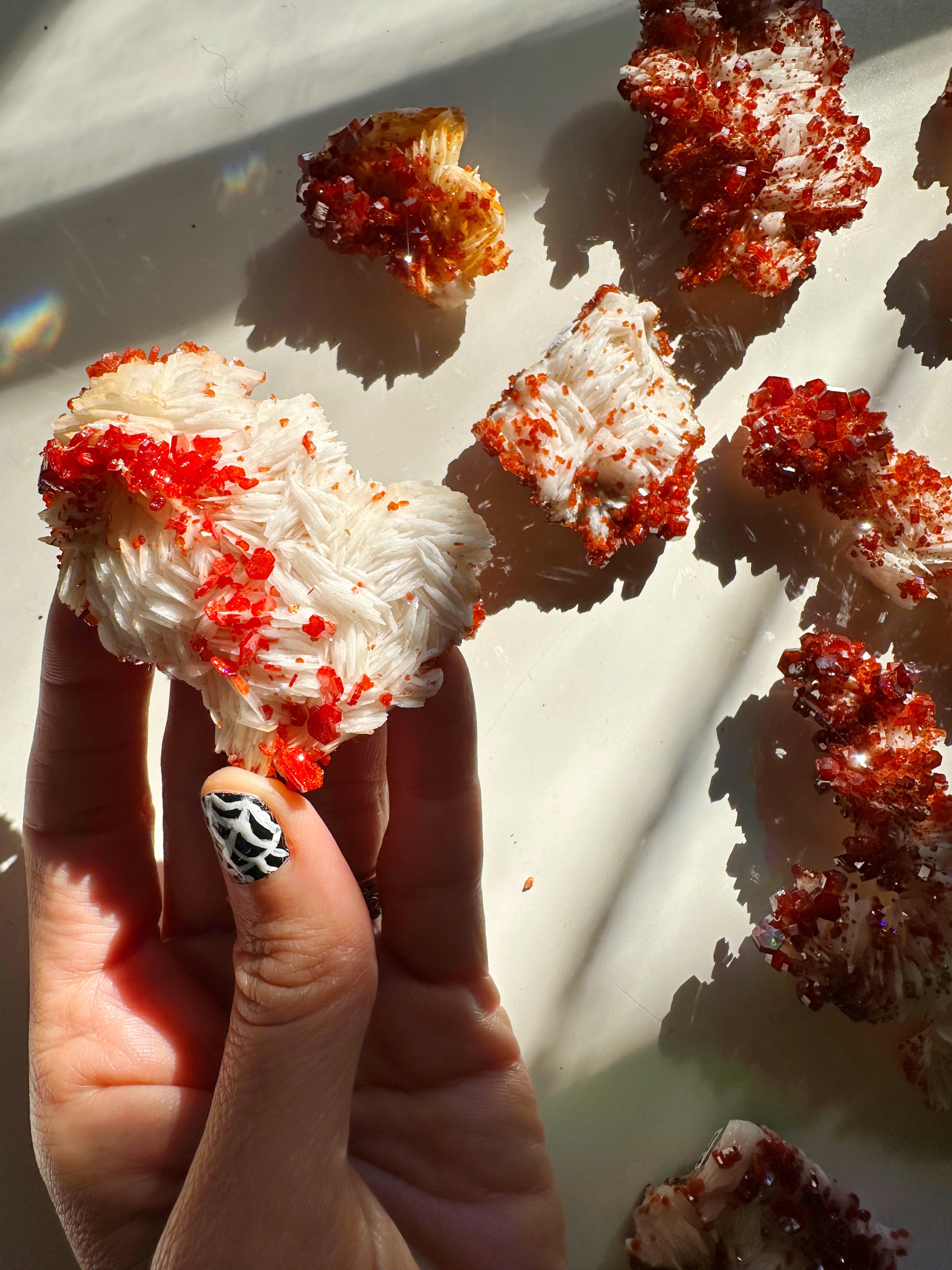 Vanadinite on Barite from Morocco - Baltic Mermaid