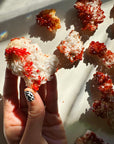 Vanadinite on Barite from Morocco