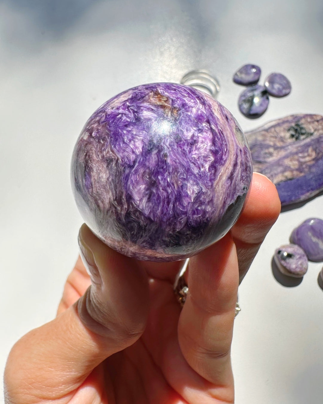 Charoite Sphere - Baltic Mermaid