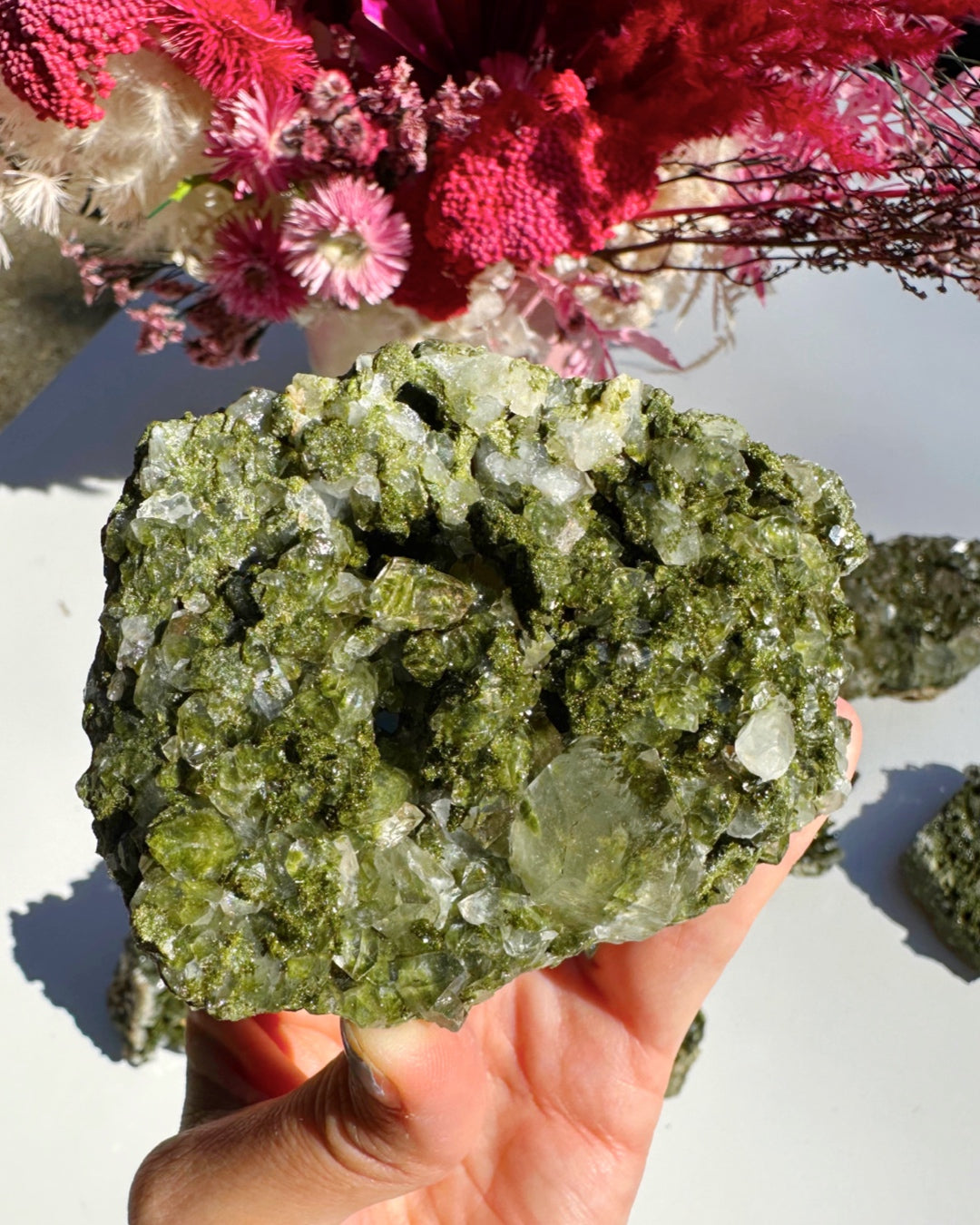 Epidote Quartz Cluster