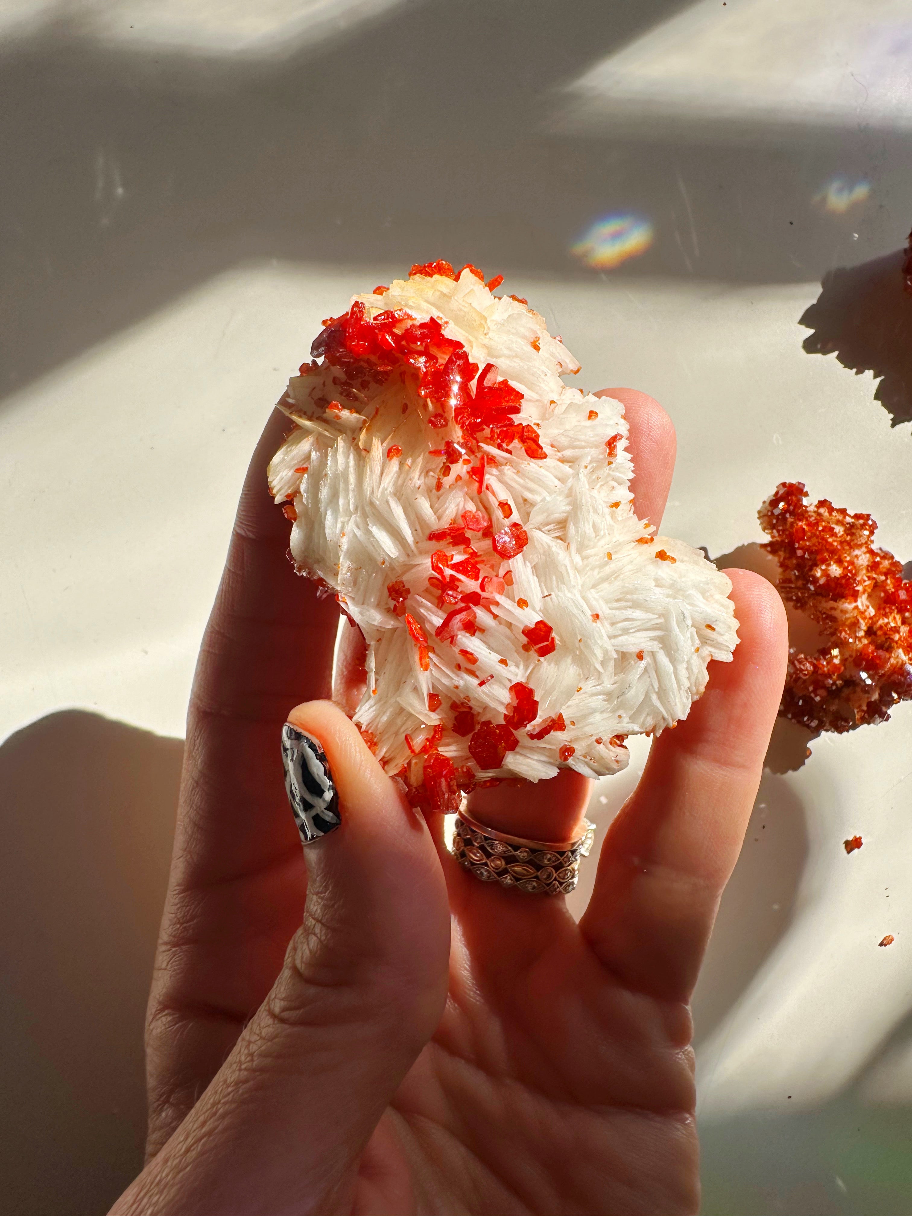 Vanadinite on Barite from Morocco - Baltic Mermaid