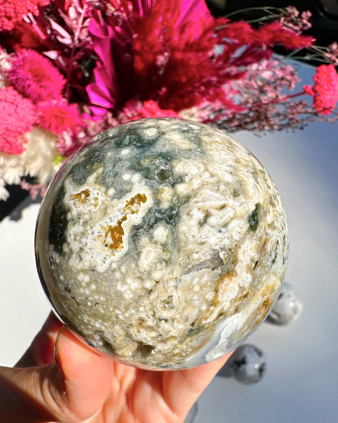 Ocean Jasper Sphere - Baltic Mermaid
