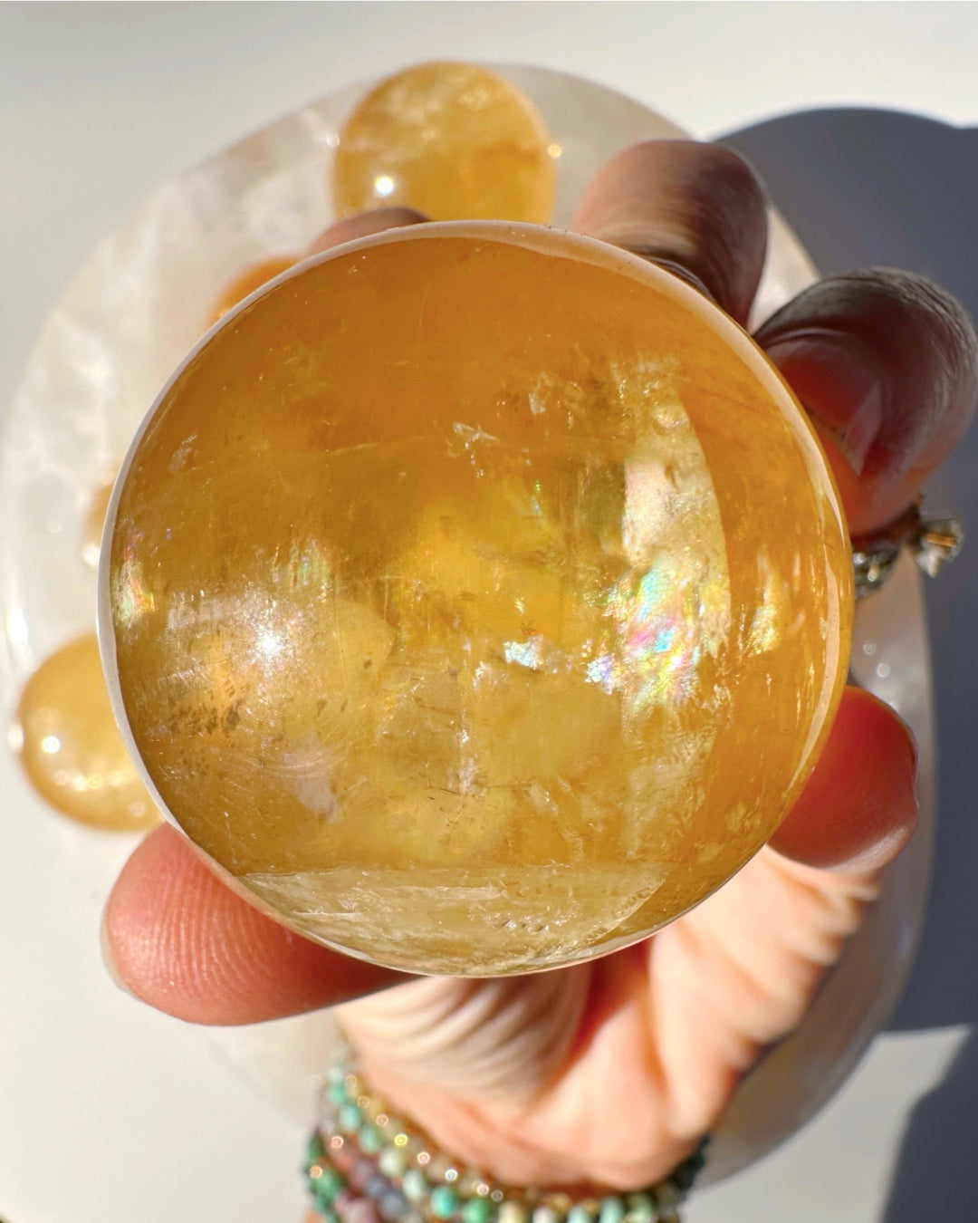 Honey Optic Calcite Spheres - AAA - Baltic Mermaid