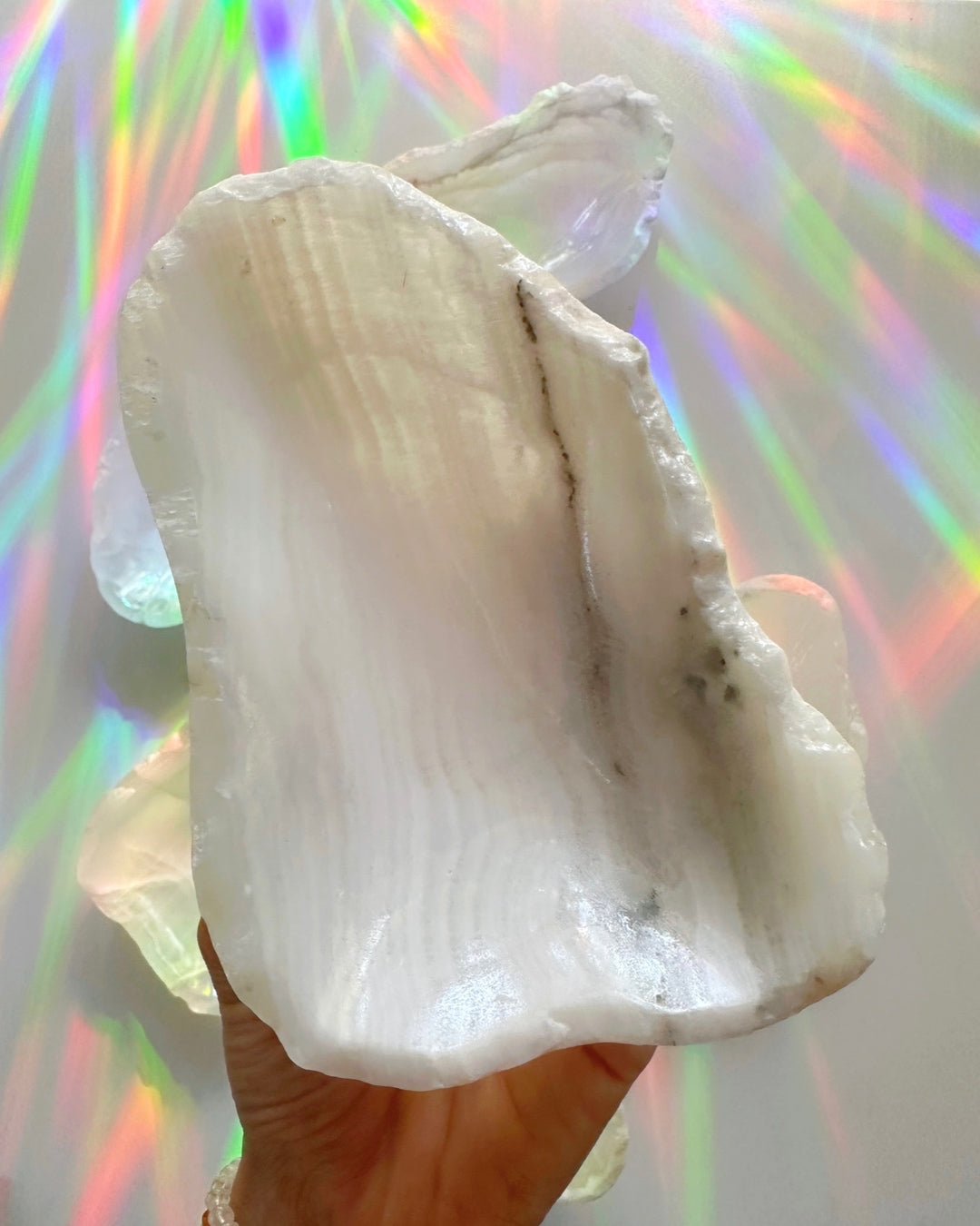 White Calcite Dish E - Baltic Mermaid