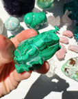 Hand Carved Malachite Frog