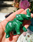 Hand Carved Malachite Elephant