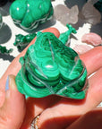 Hand Carved Malachite Frog