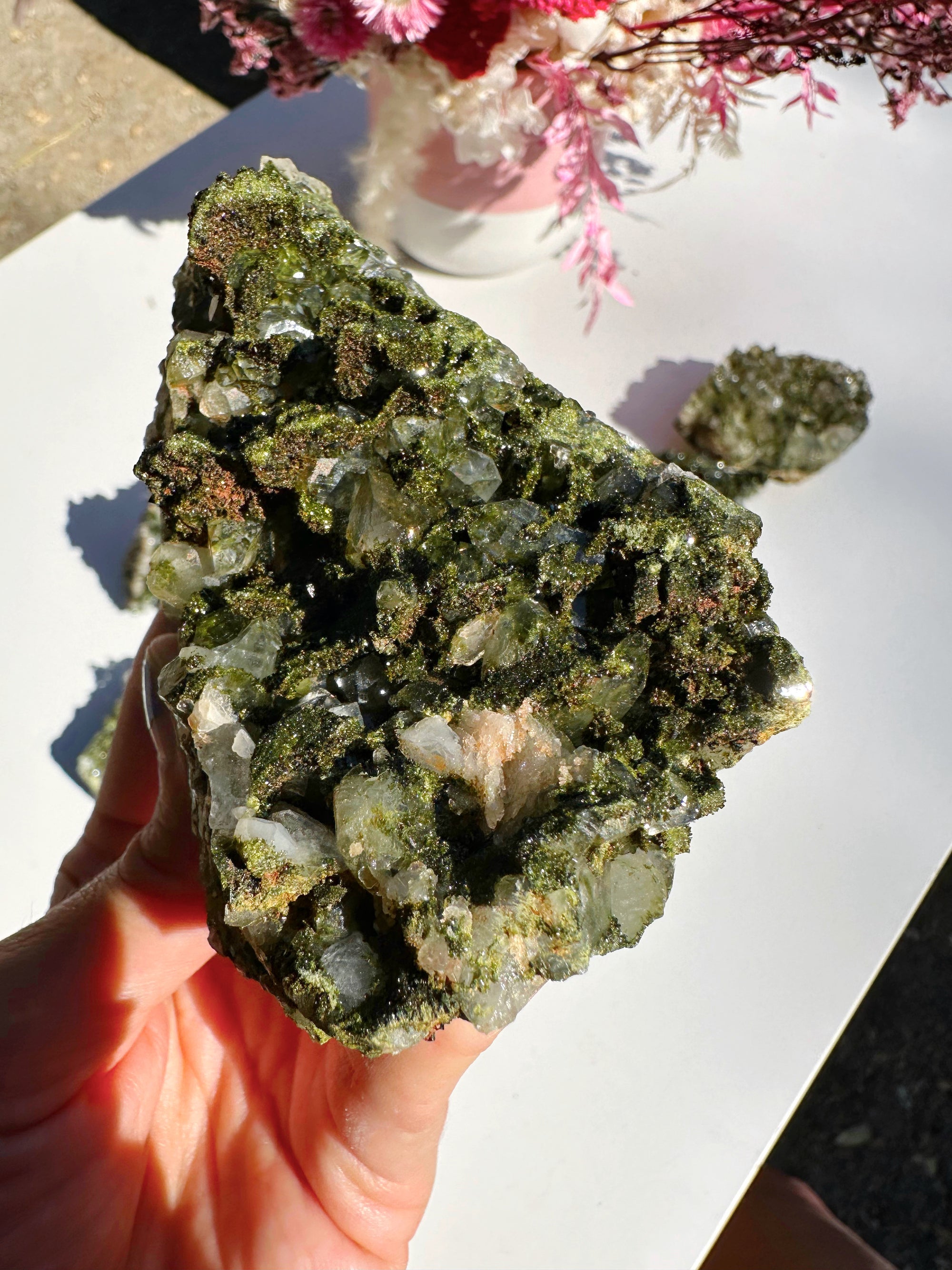 Epidote Quartz Cluster