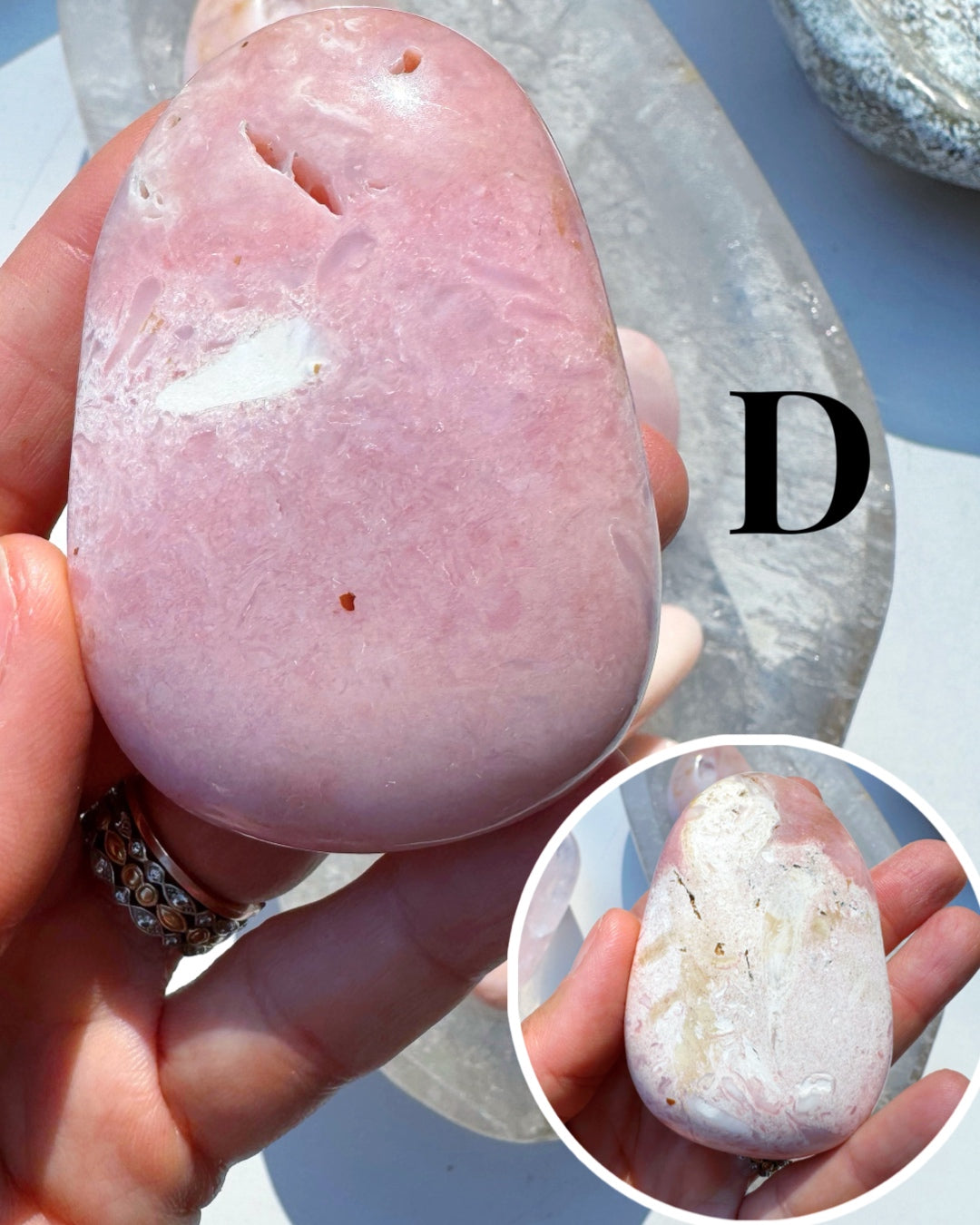 Pink Opal Palm Stones