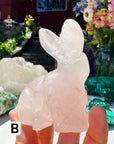 Hand Carved Rose Quartz Rabbit