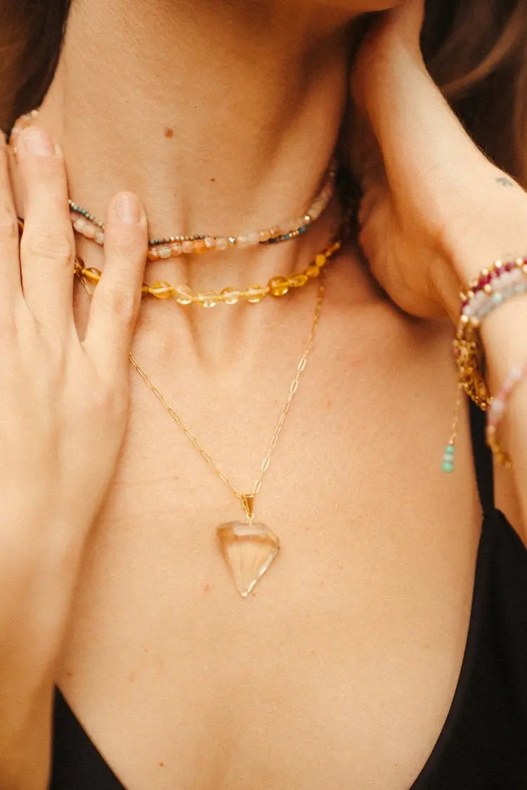 Solara - AAA Citrine Pendant 14k Gold Filled Necklace Baltic Mermaid