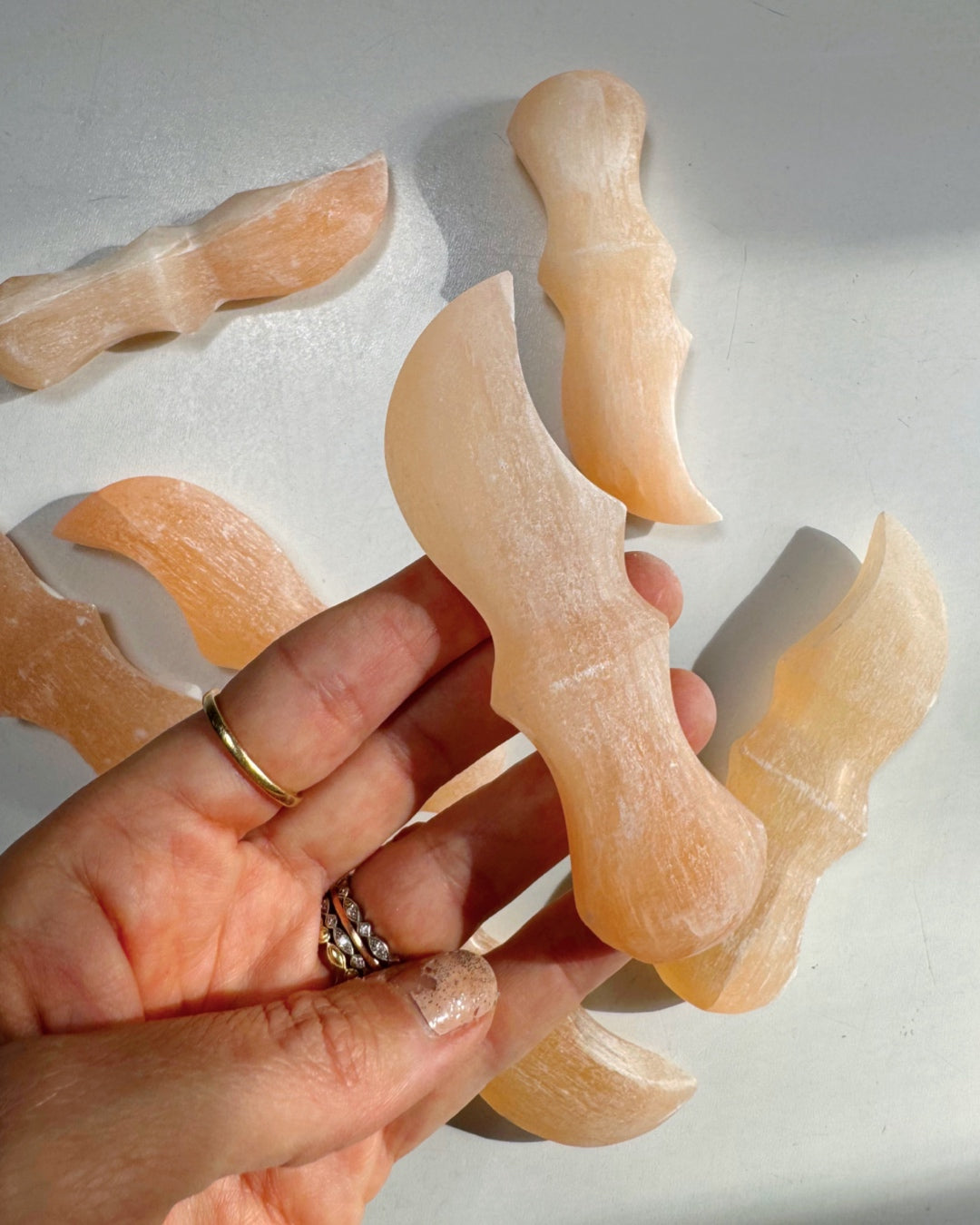 Peach Selenite Small Knife - Baltic Mermaid