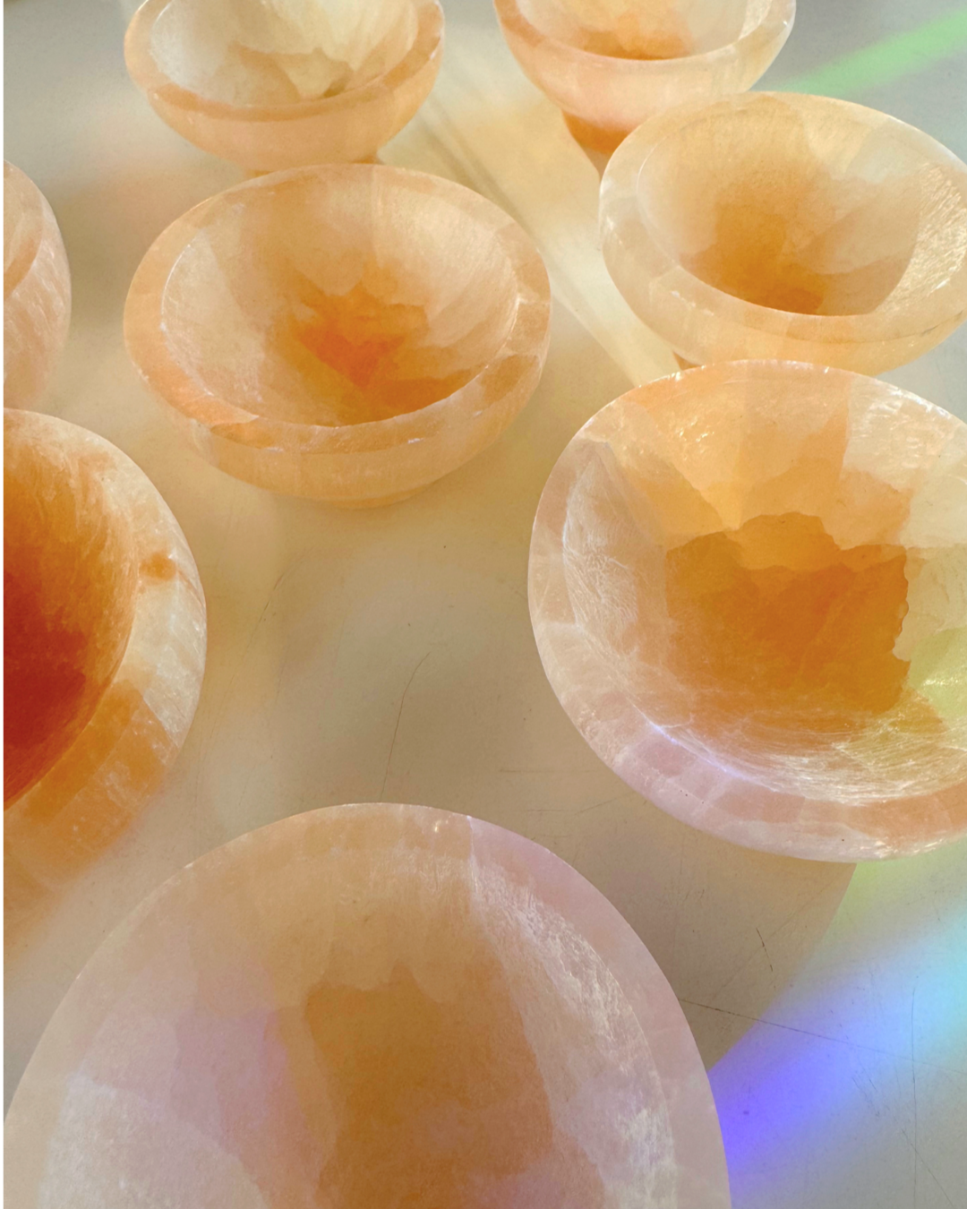 Peach Selenite Lil Bowls - Baltic Mermaid