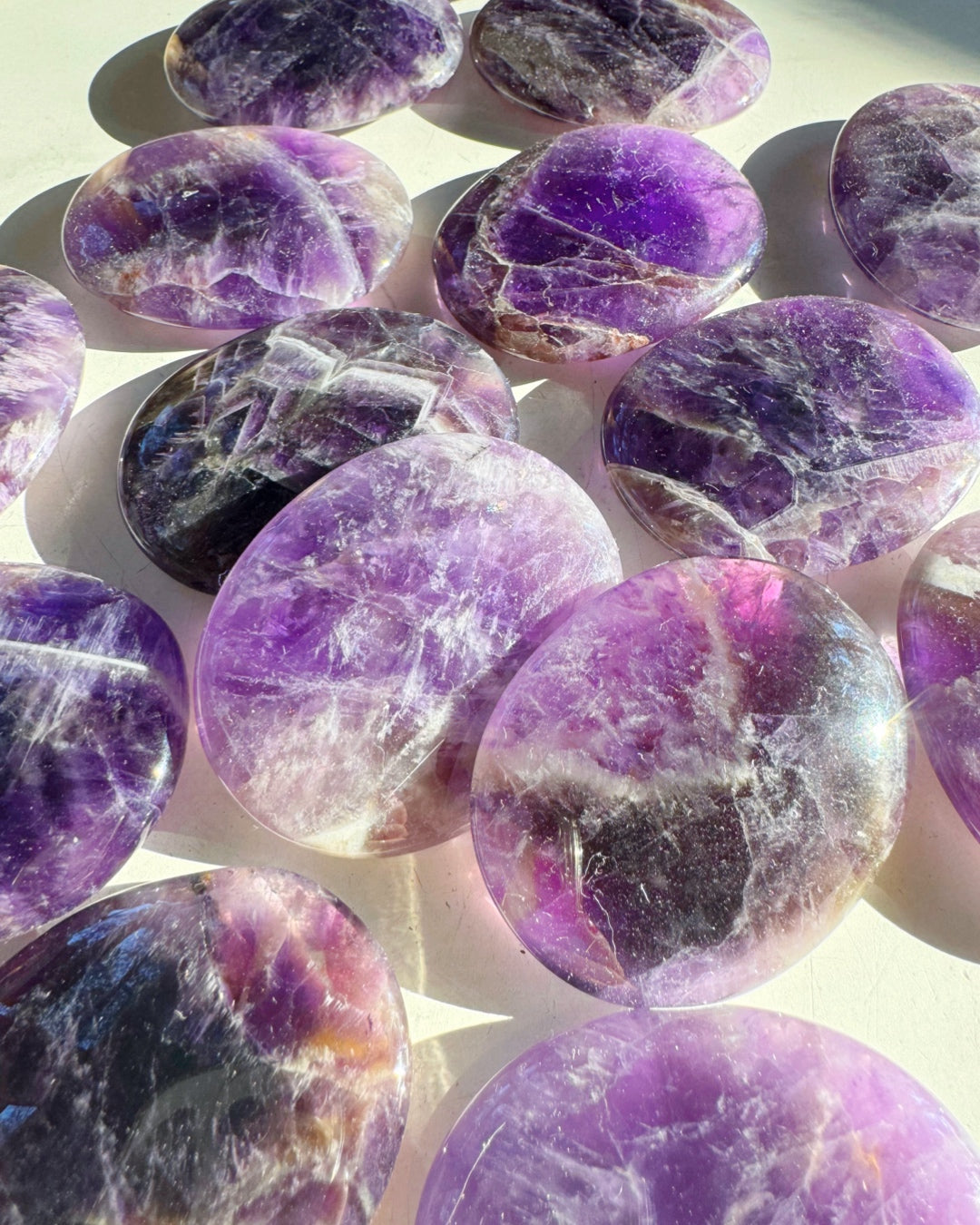 Amethyst Flat Palm Stones - Baltic Mermaid