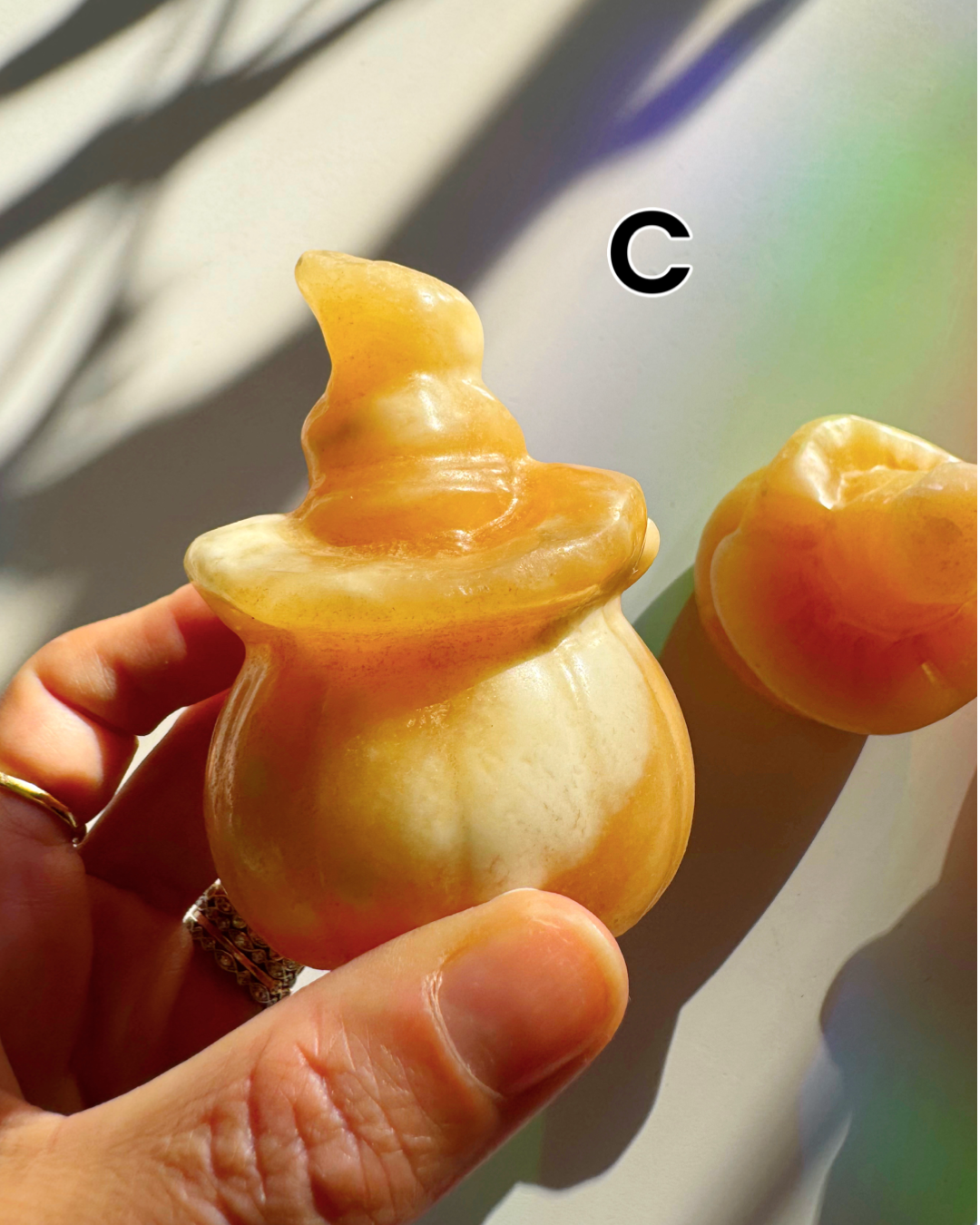 Orange Calcite Jack-O-Lantern - Baltic Mermaid