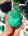 Hand Carved Malachite Frog