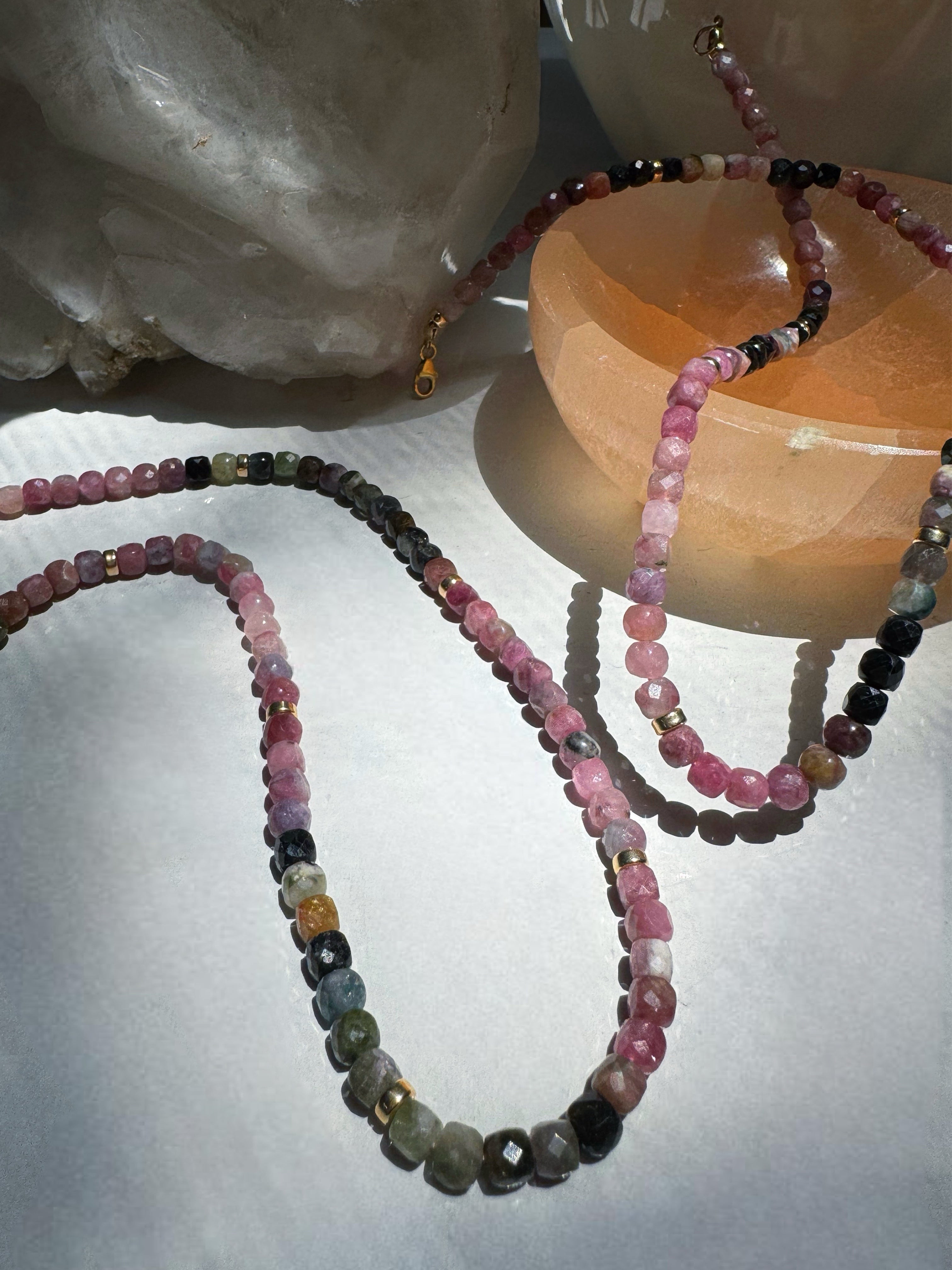 Multi Tourmaline Gemstone Necklace Baltic Mermaid