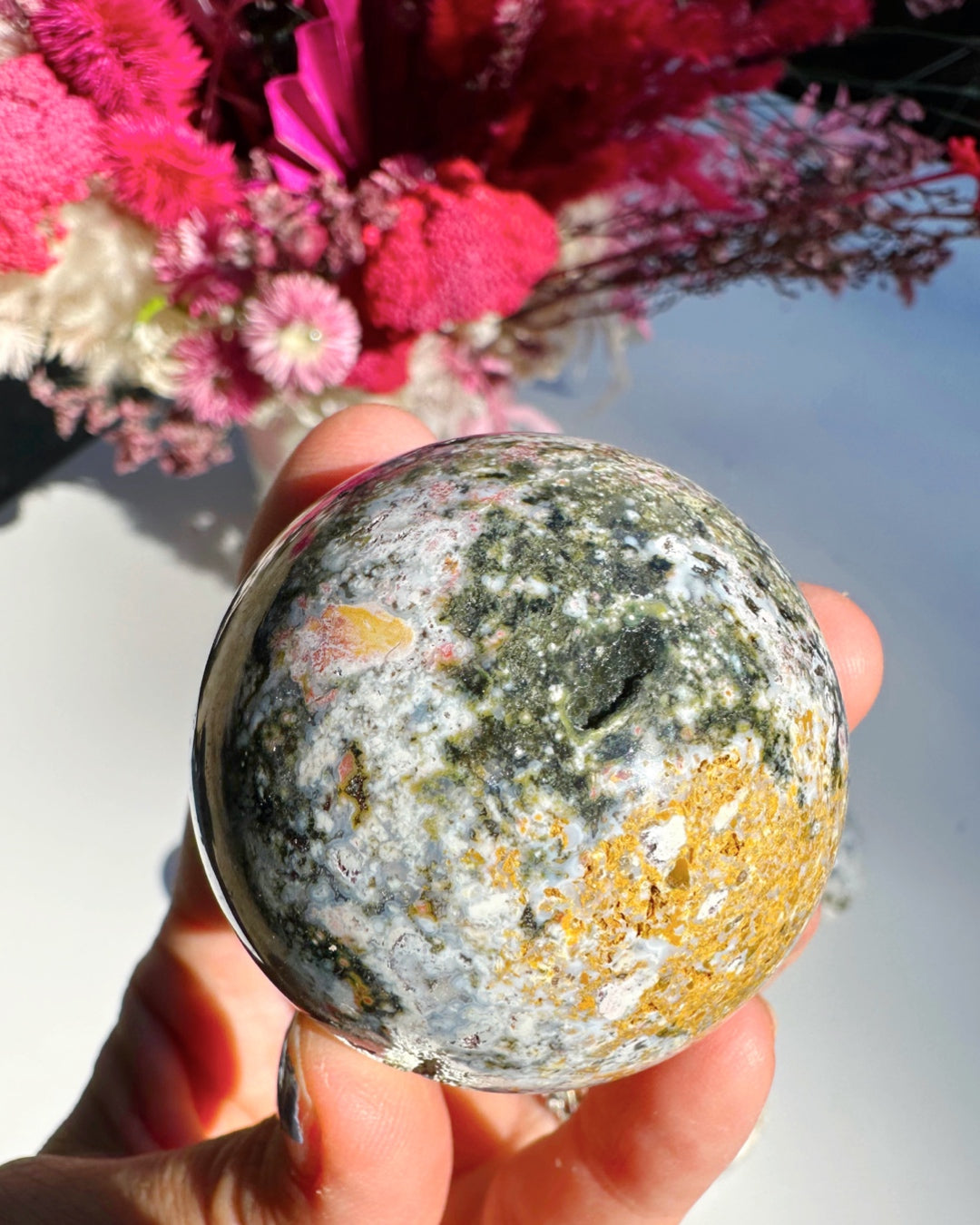 Ocean Jasper Sphere - Baltic Mermaid