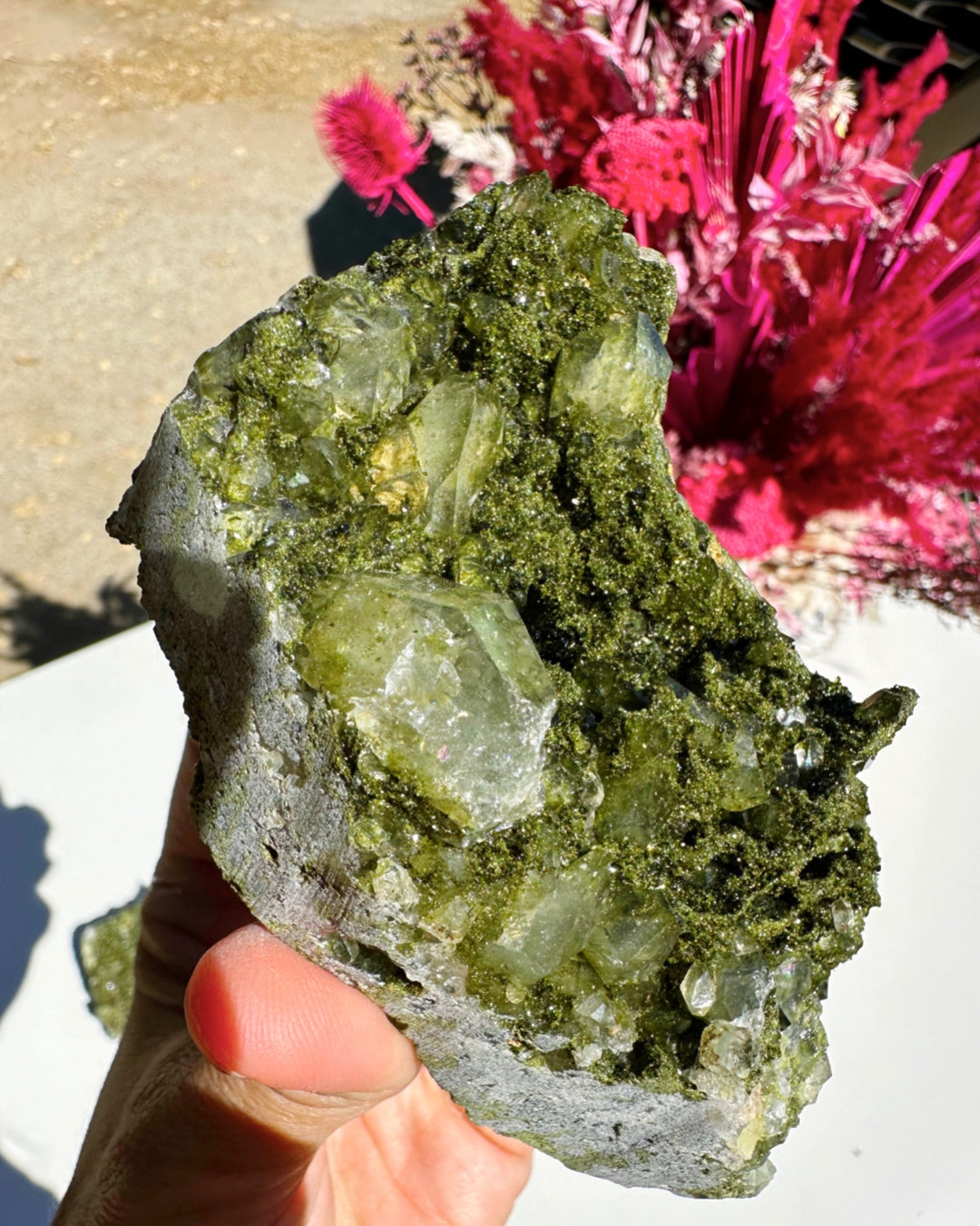 Epidote Quartz Cluster