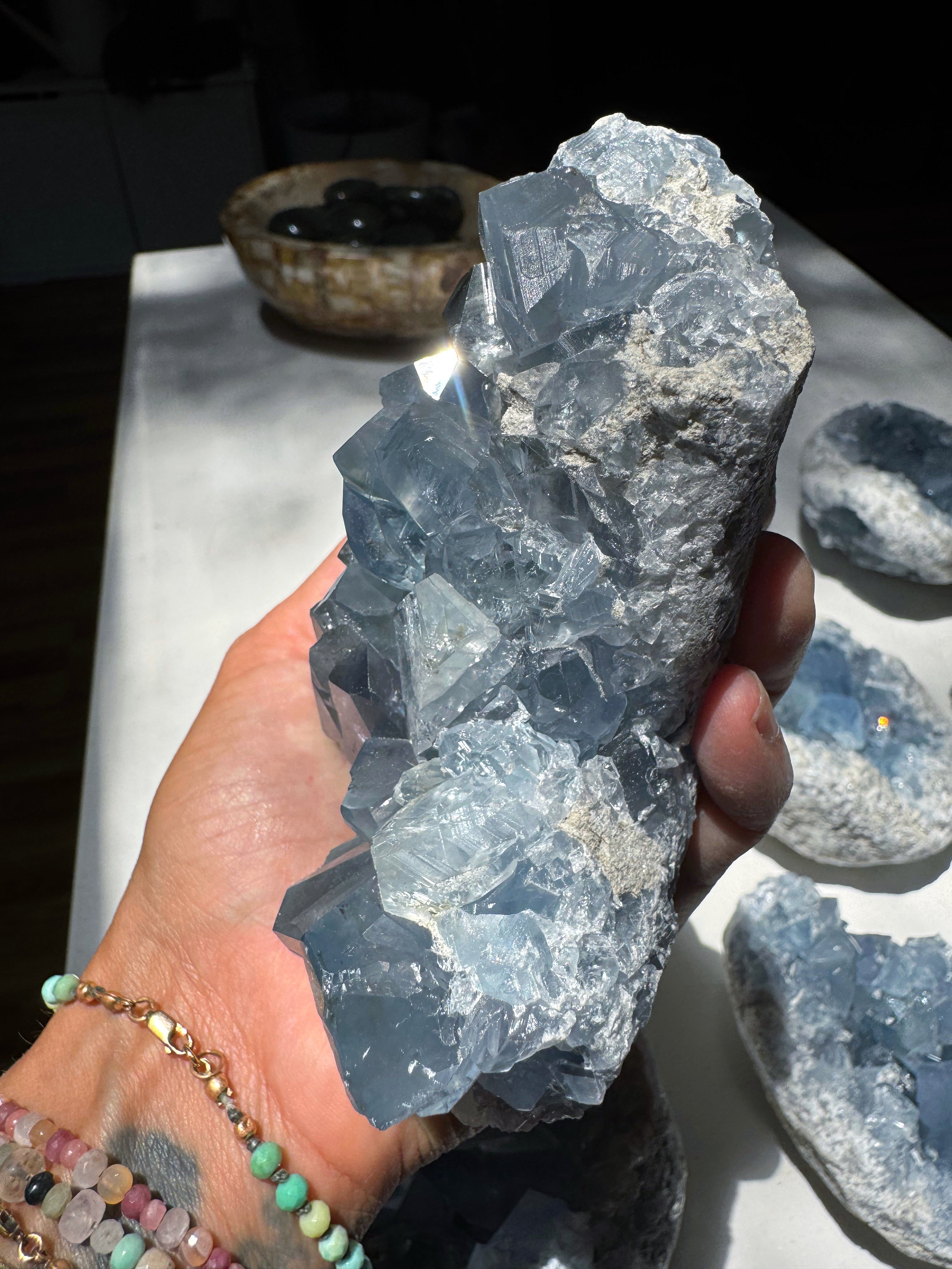 Celestite Cluster Baltic Mermaid