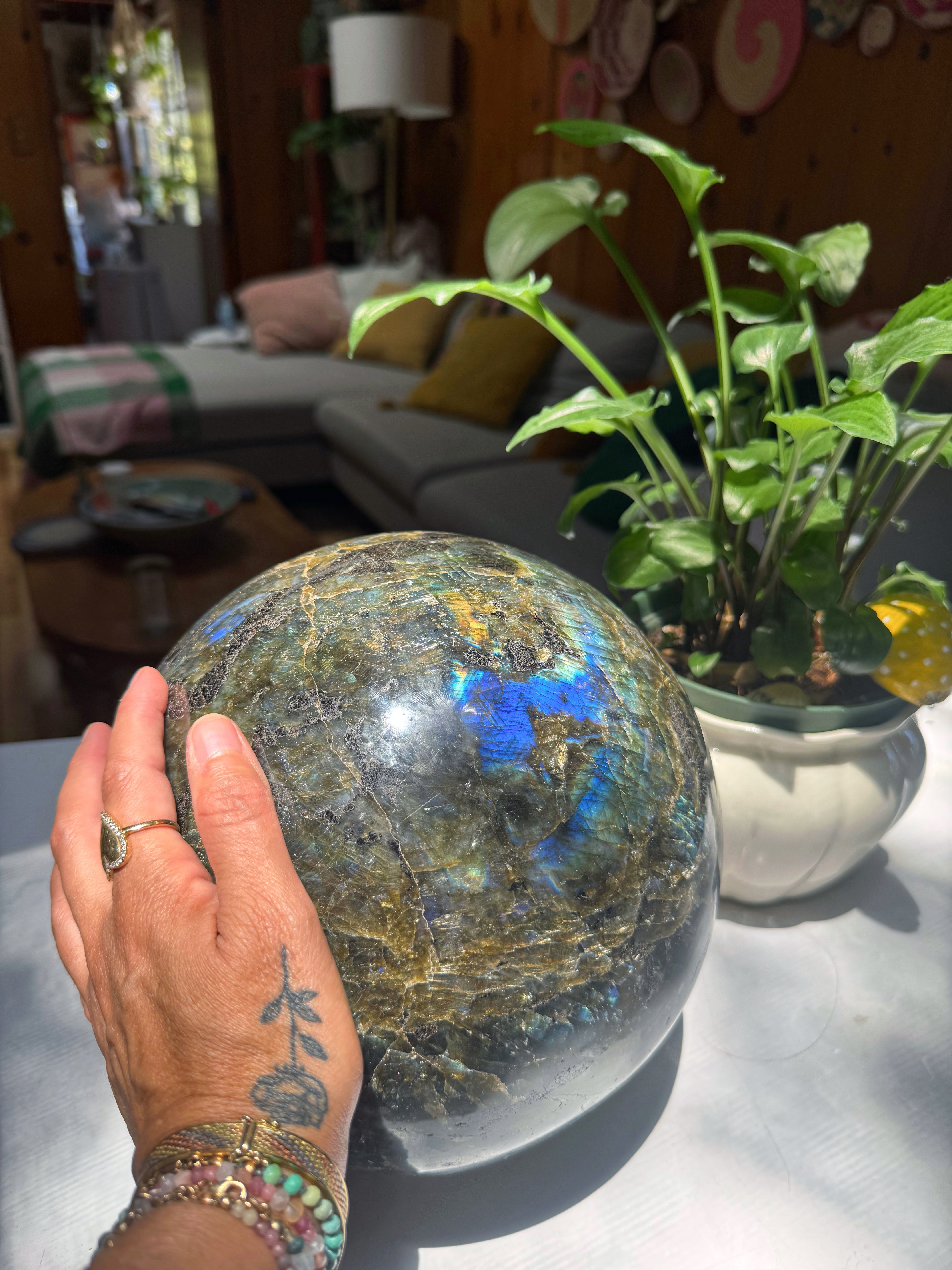 Large Labradorite Sphere from Madagascar Baltic Mermaid