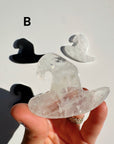 Clear Quartz & Black Obsidian Witch Hats