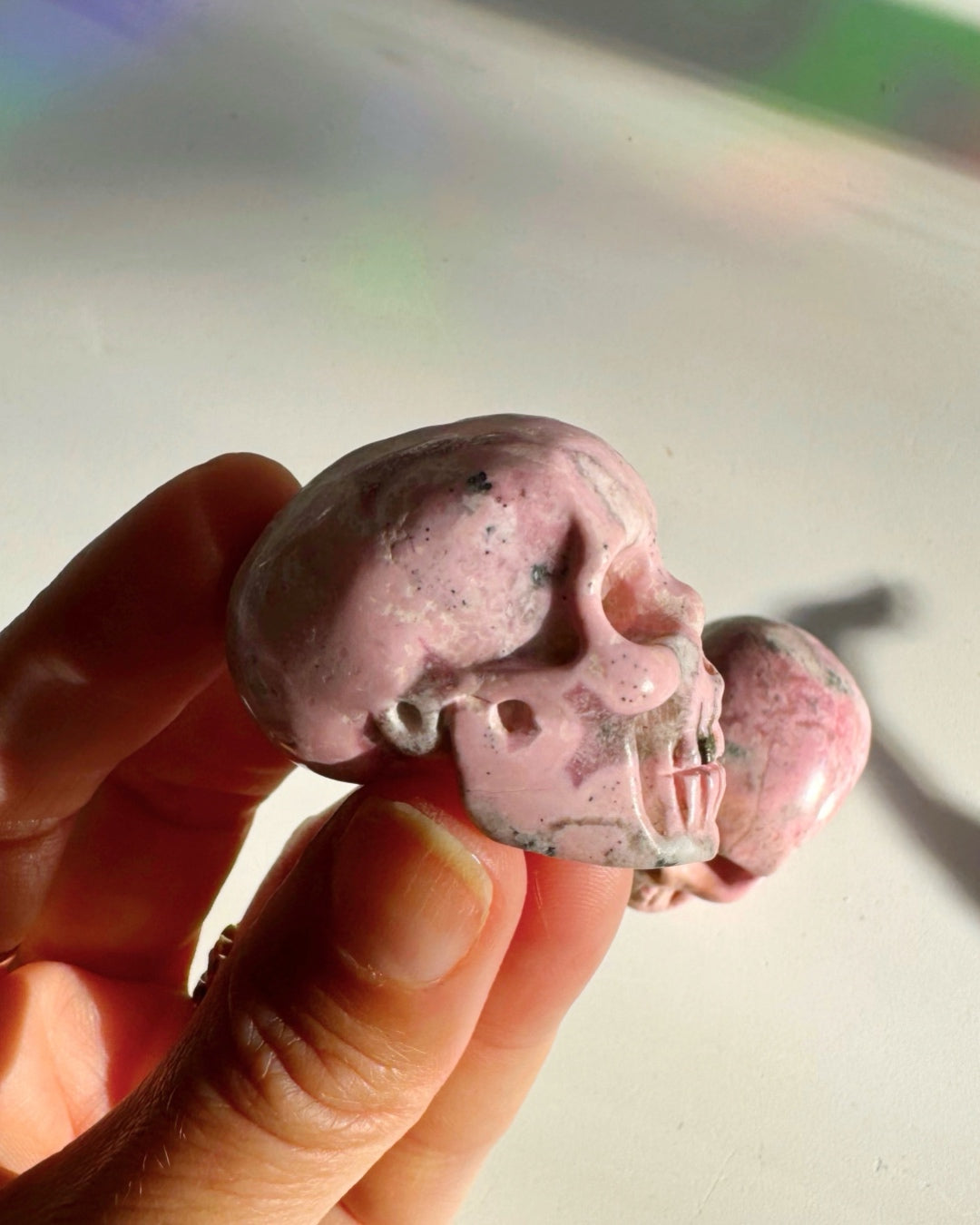 Rhodonite Skull