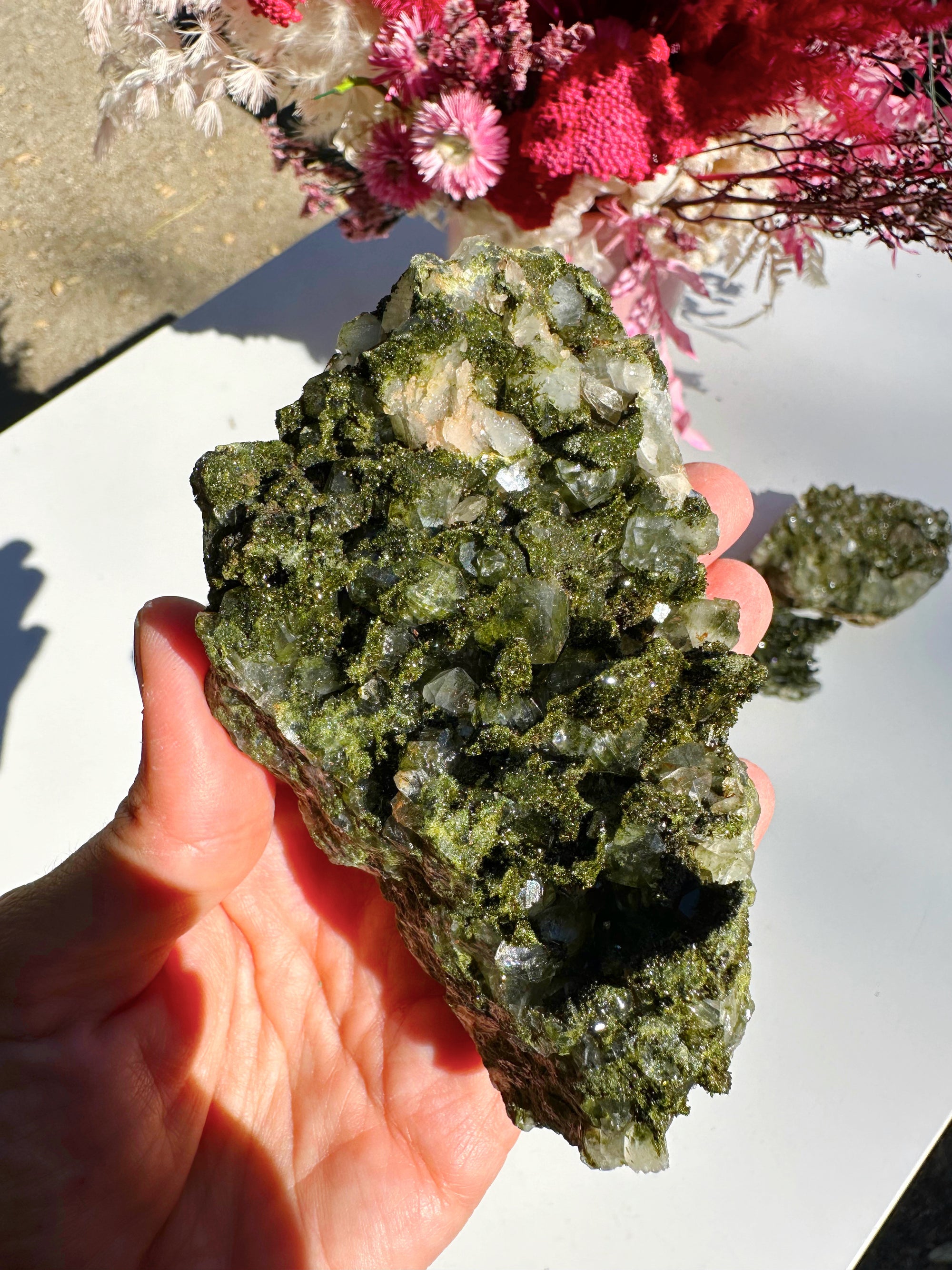 Epidote Quartz Cluster