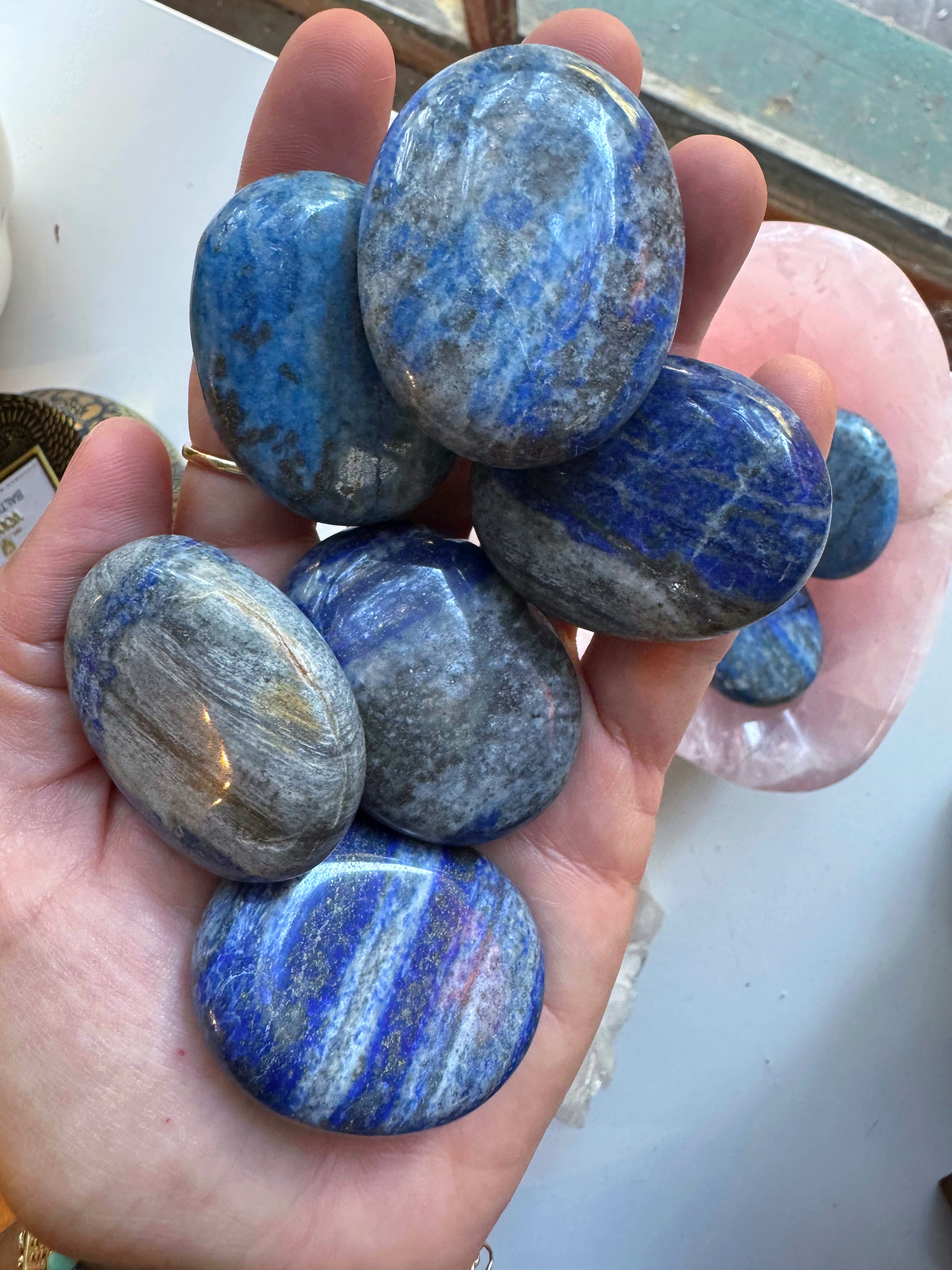 Lapis Lazuli Palm Stones Baltic Mermaid