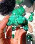 Hand Carved Malachite Frog