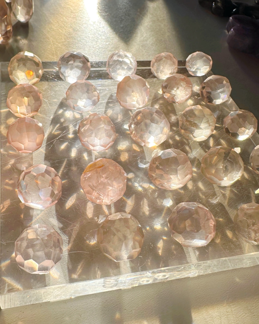 Mini Faceted Rose Quartz Sphere - Baltic Mermaid