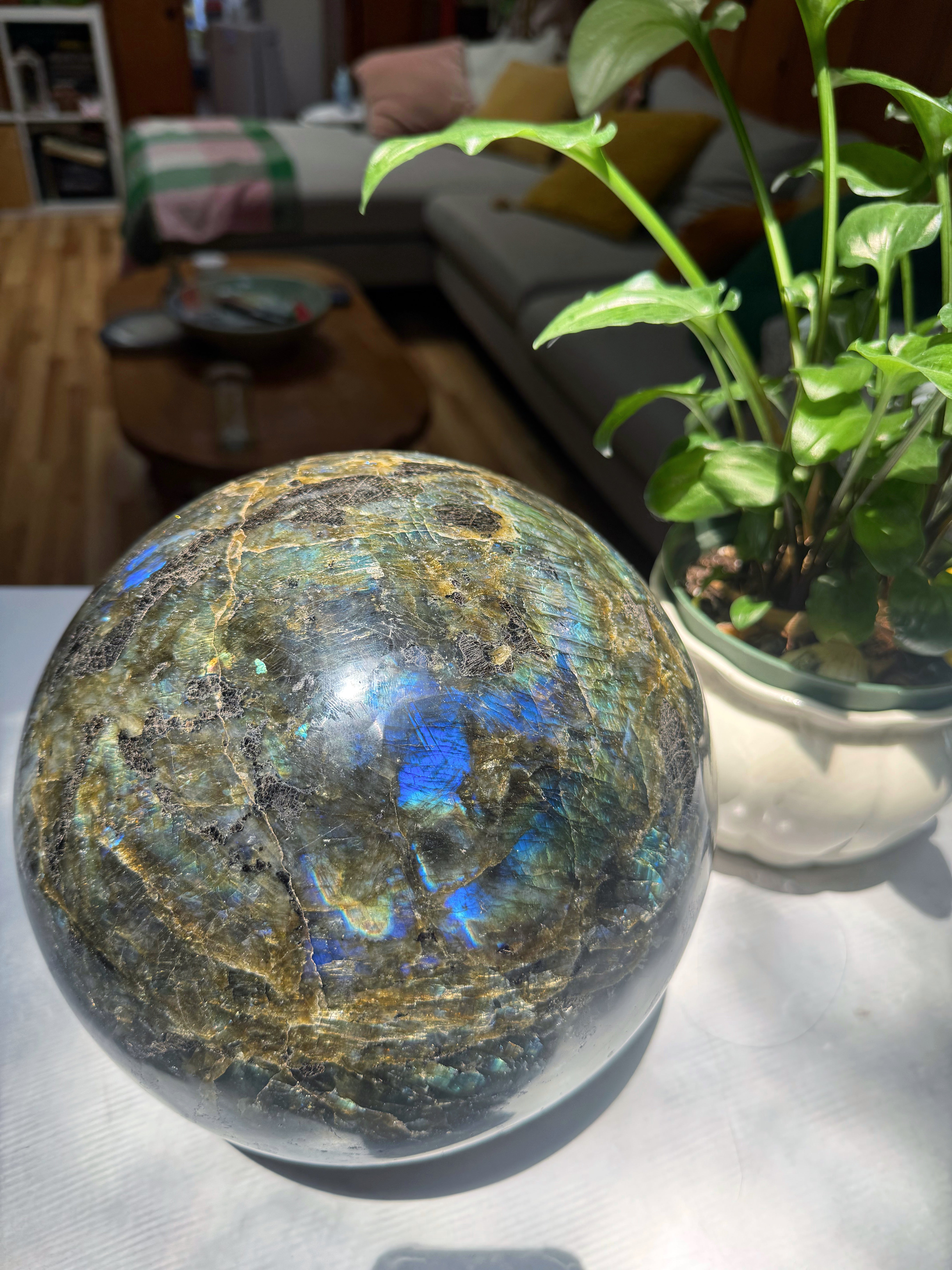 Large Labradorite Sphere from Madagascar Baltic Mermaid