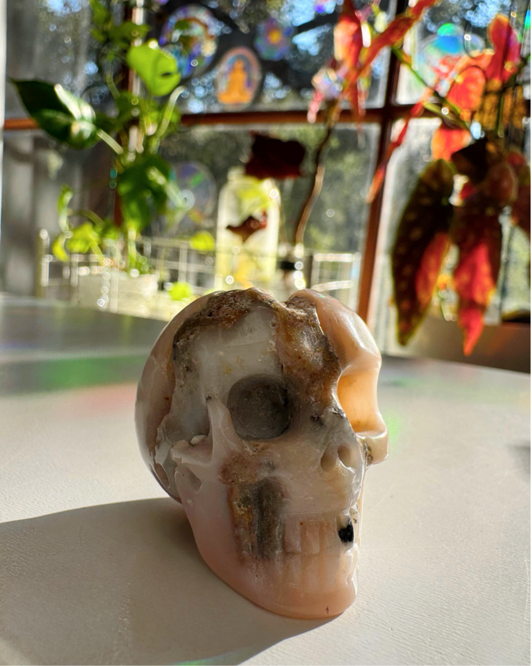 Pink Opal Skull