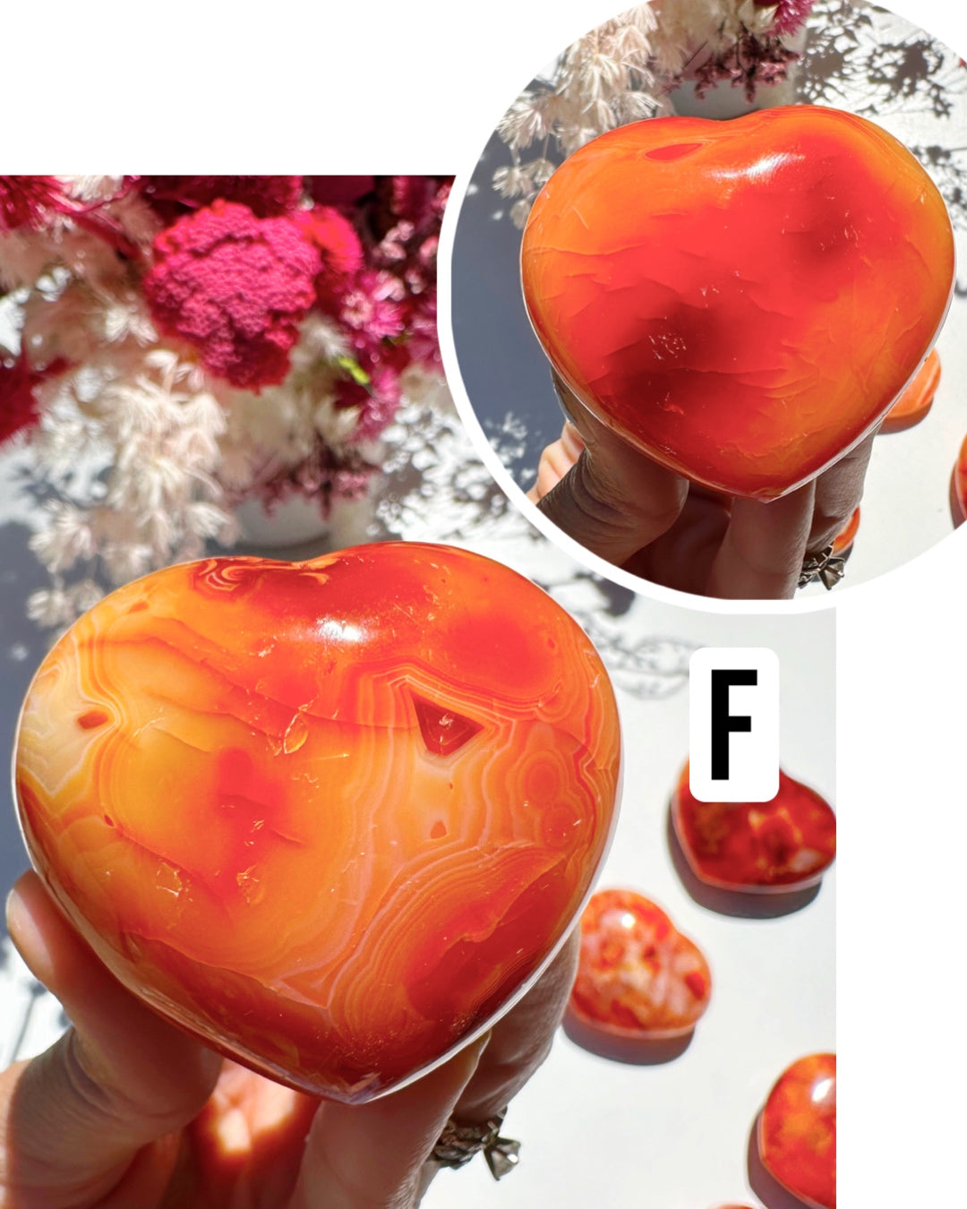 Carnelian Agate Hearts - Baltic Mermaid