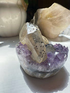 Amethyst Cluster w/ Calcite & Goethite from Uruguay Baltic Mermaid