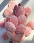 Rose Quartz Flat Palm Stones