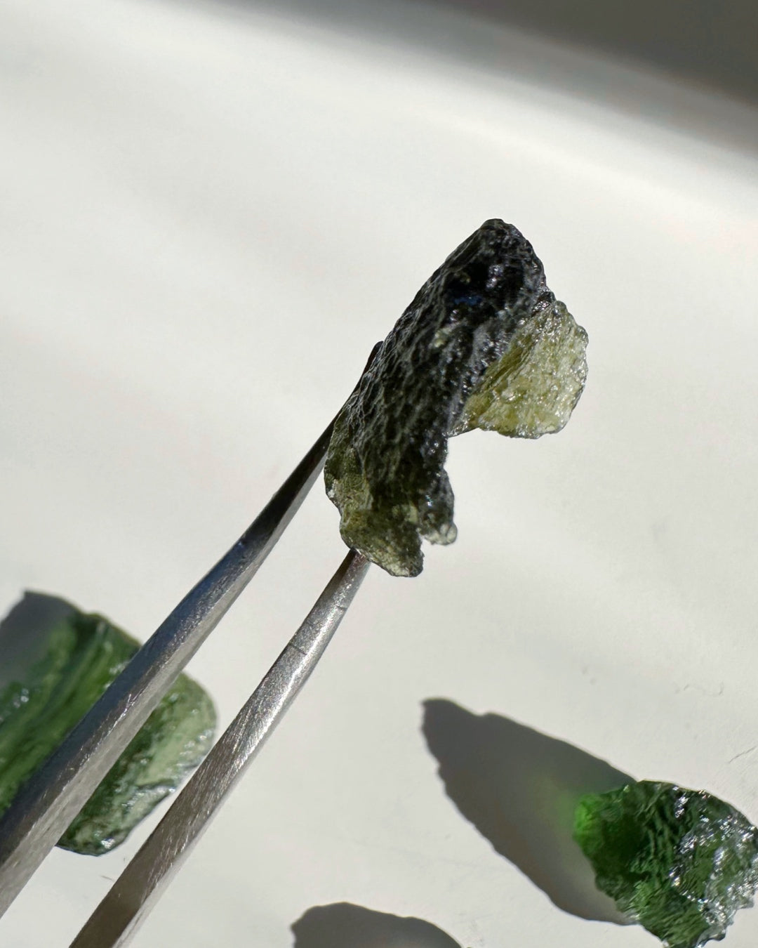 Chlum Moldavite w/ Rainbow 