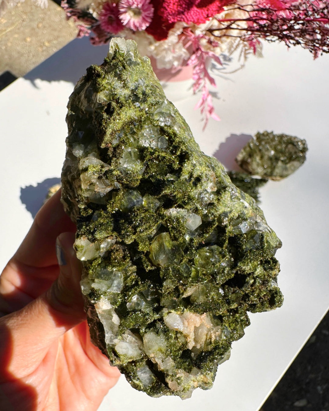 Epidote Quartz Cluster