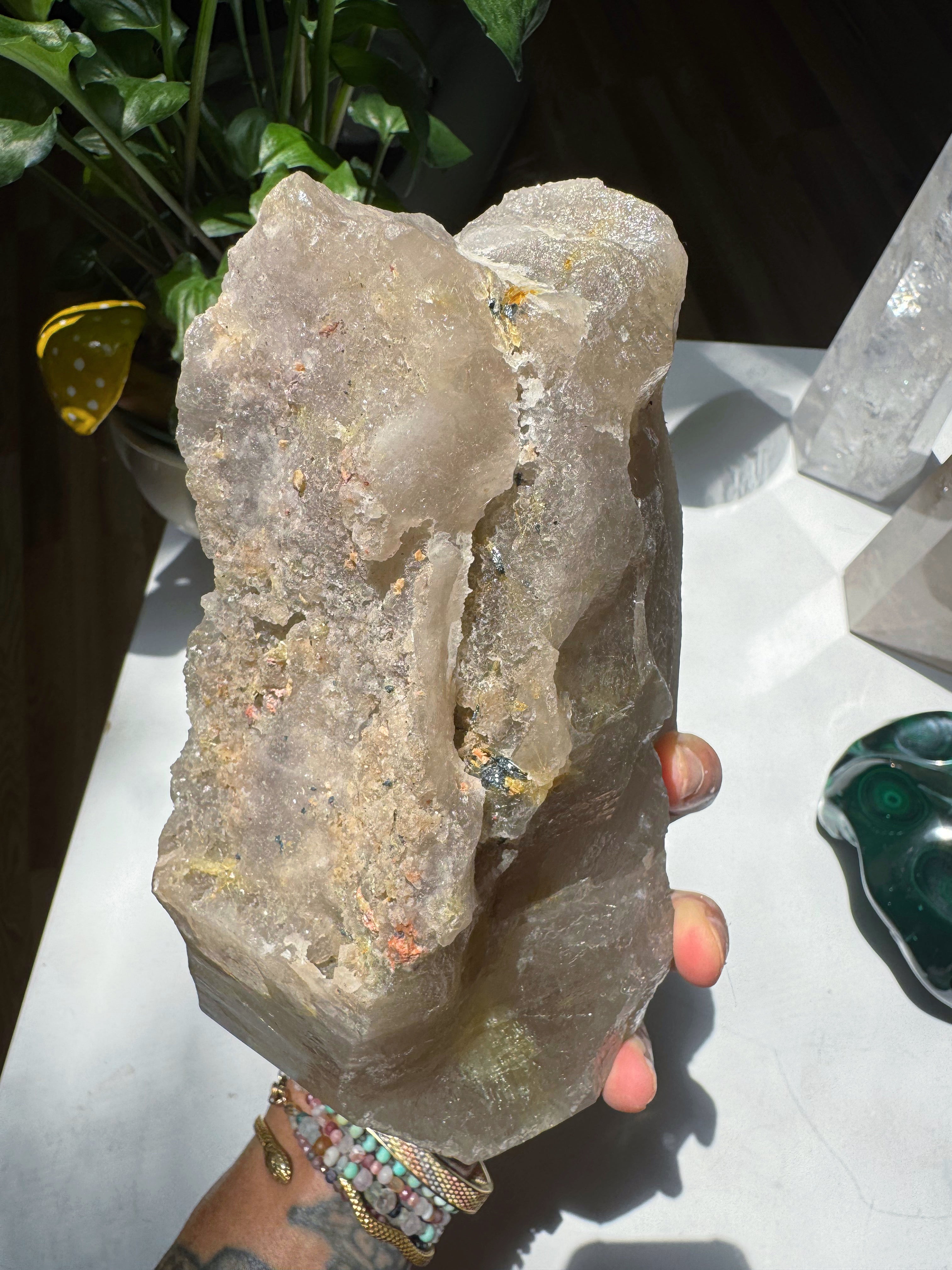 Large Rutilated Quartz Point from Brazil w/ Recordkeepers Baltic Mermaid