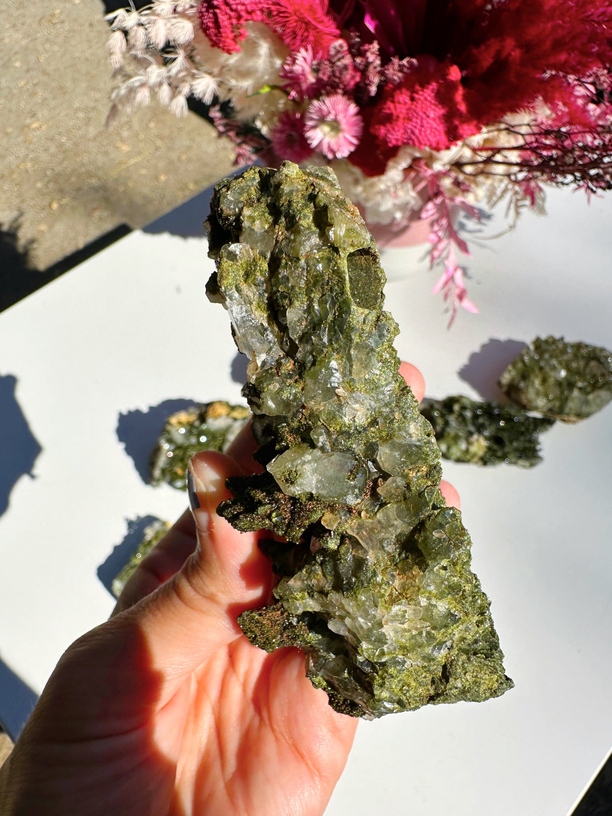 Epidote Quartz Cluster