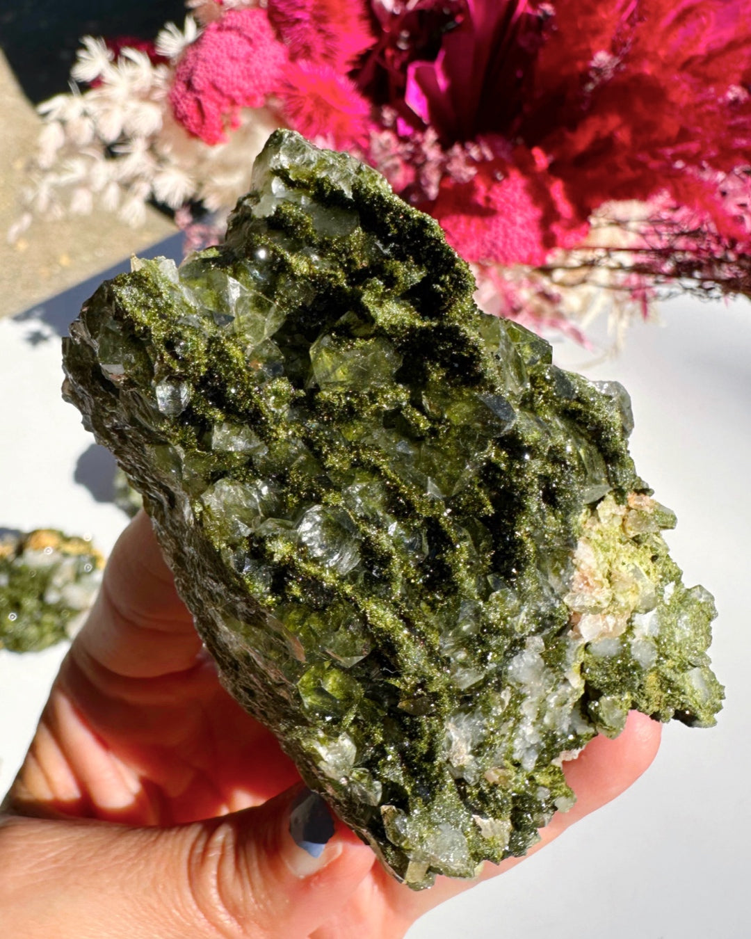 Epidote Quartz Cluster - Baltic Mermaid