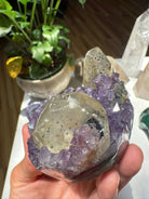 Amethyst Cluster w/ Calcite & Goethite from Uruguay Baltic Mermaid