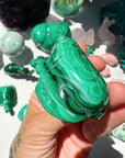 Hand Carved Malachite Frog