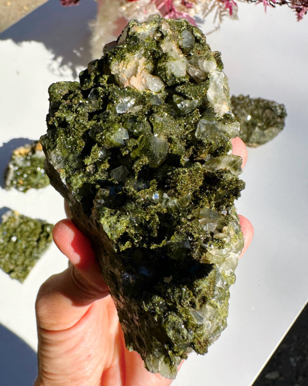 Epidote Quartz Cluster