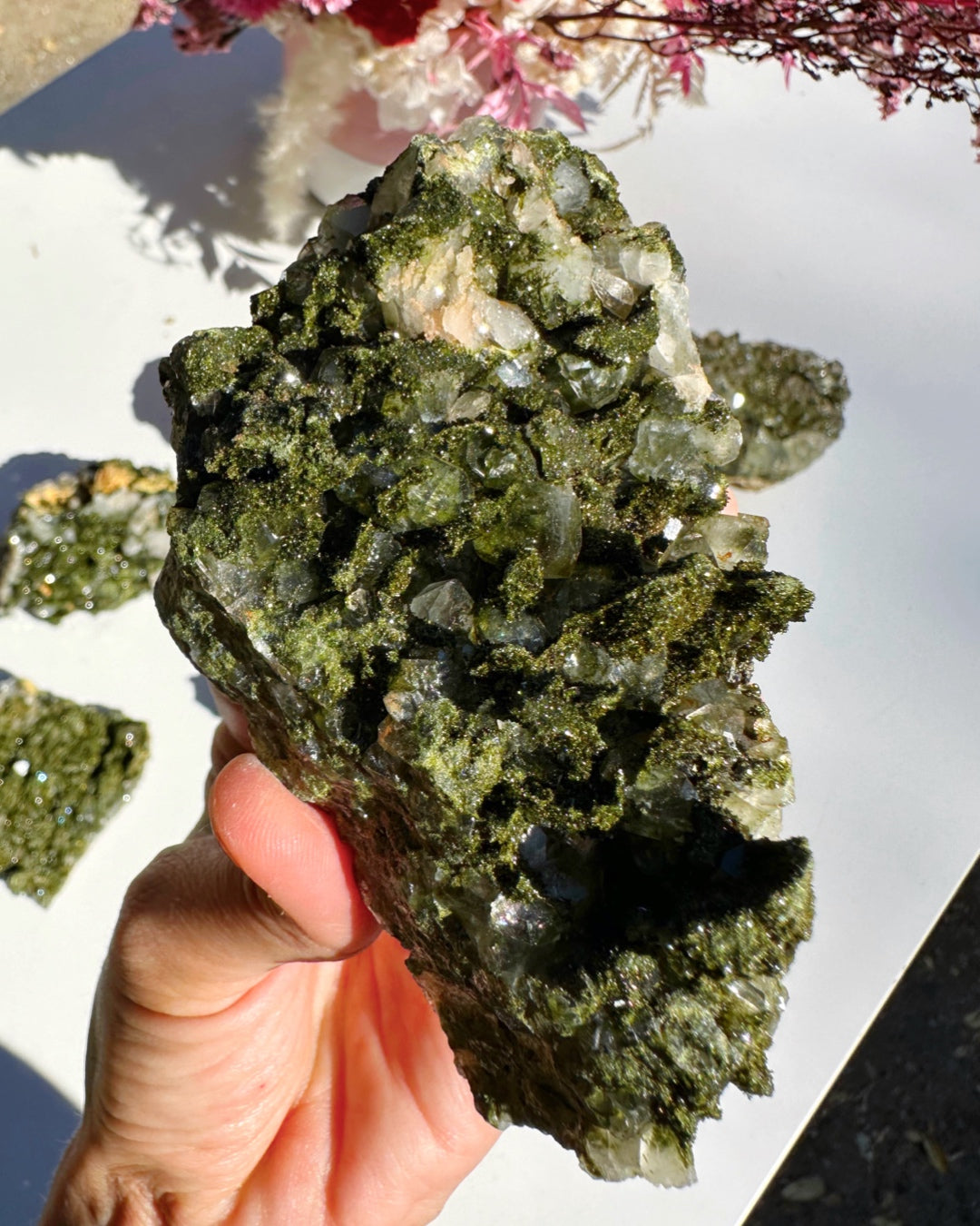 Epidote Quartz Cluster